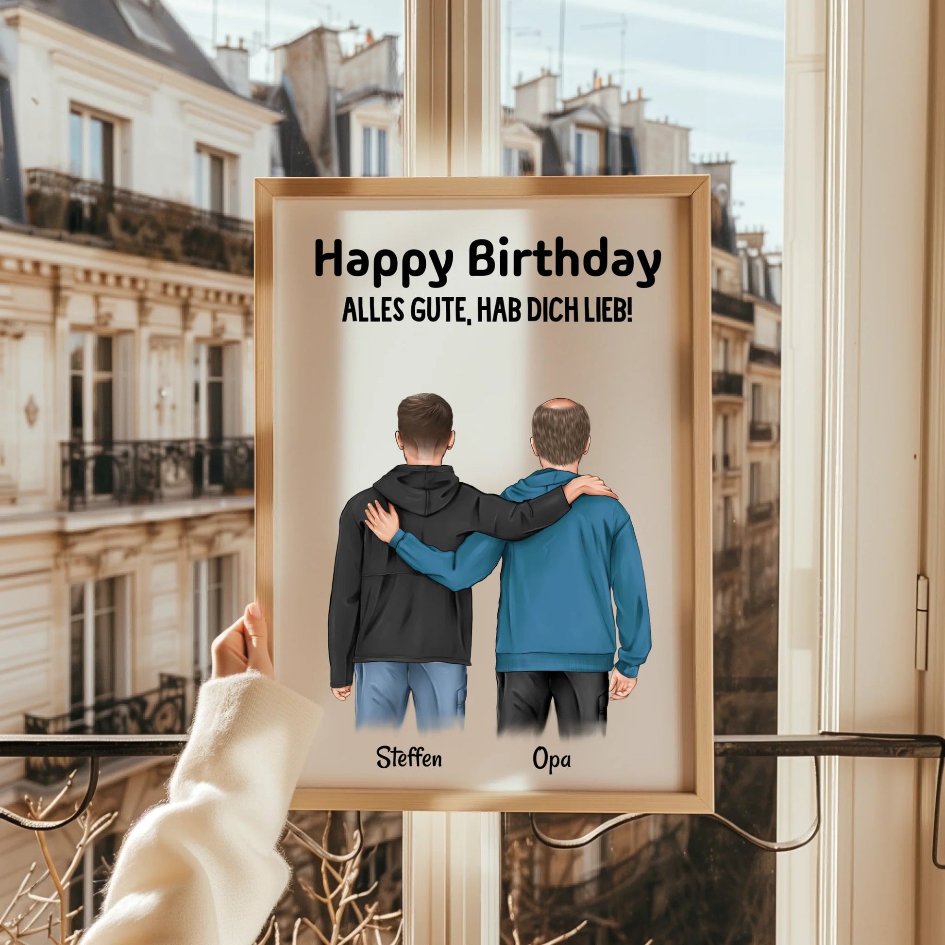 Opa Geschenkidee Poster mit erwachsener Enkel personalisiert - Prinolla