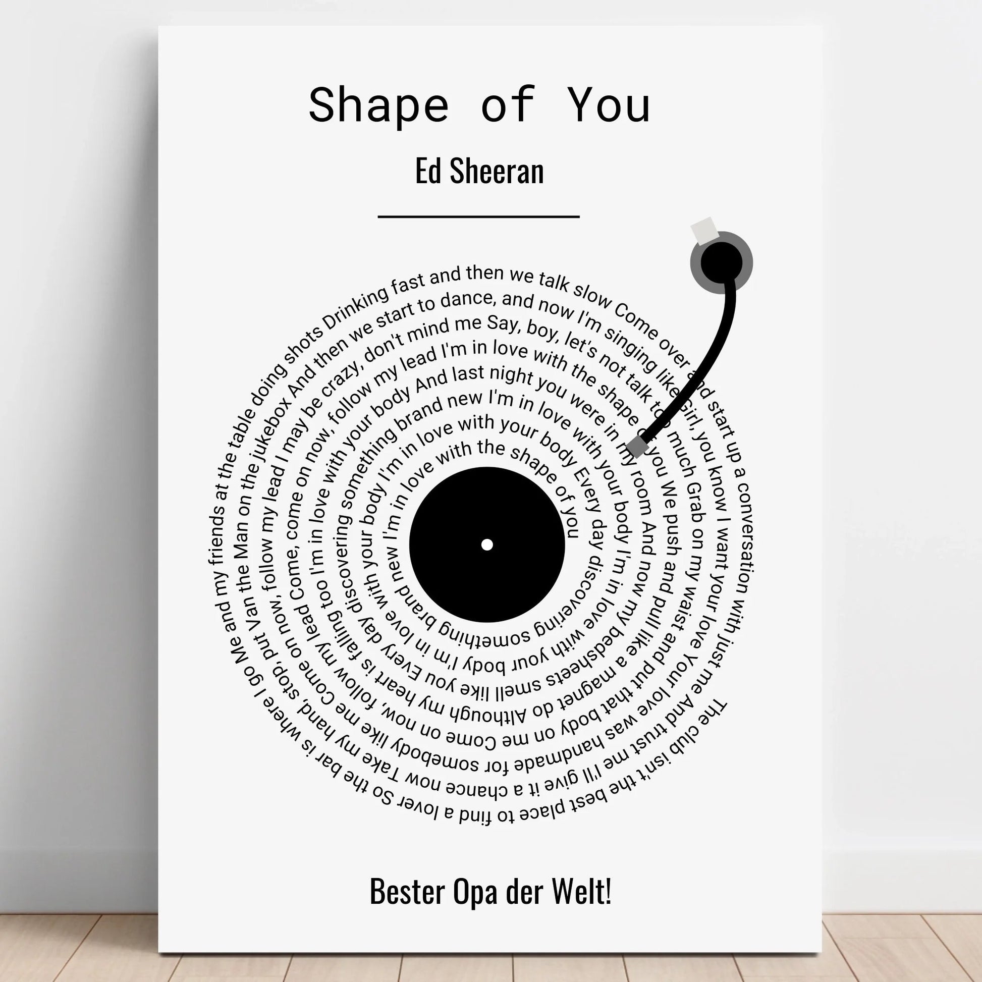 Opa Musikposter Lieblingslied Geschenk personalisiert - Prinolla