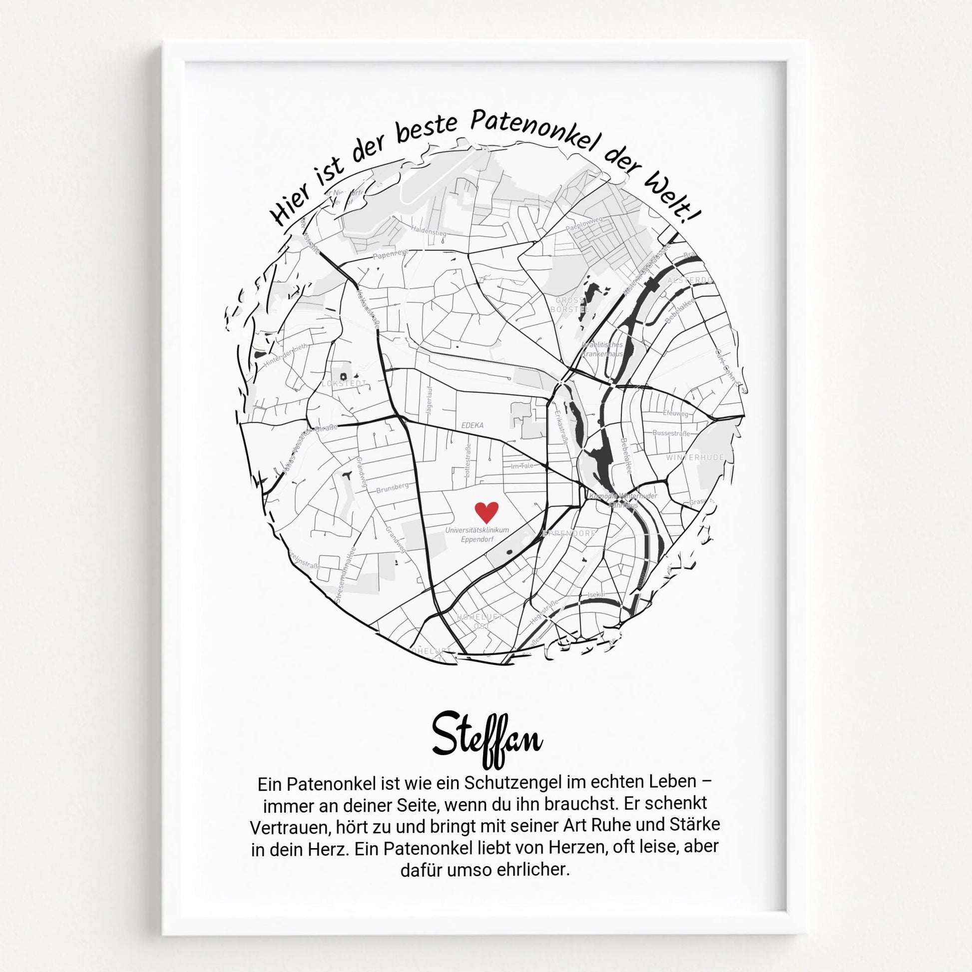 Originelle Patenonkel Geschenkidee Bild Stadtkarte mit Definition - Prinolla