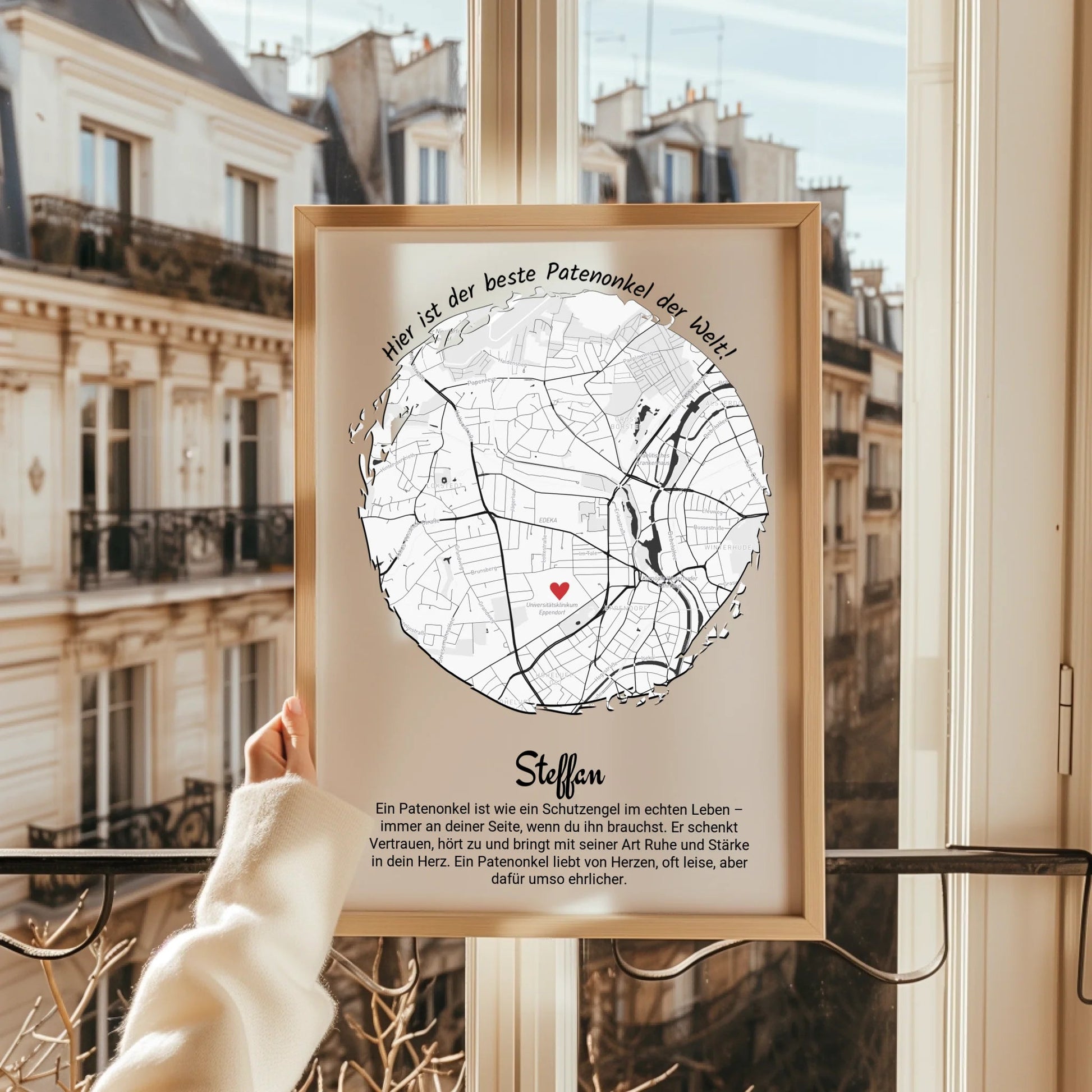 Originelle Patenonkel Geschenkidee Bild Stadtkarte mit Definition - Prinolla