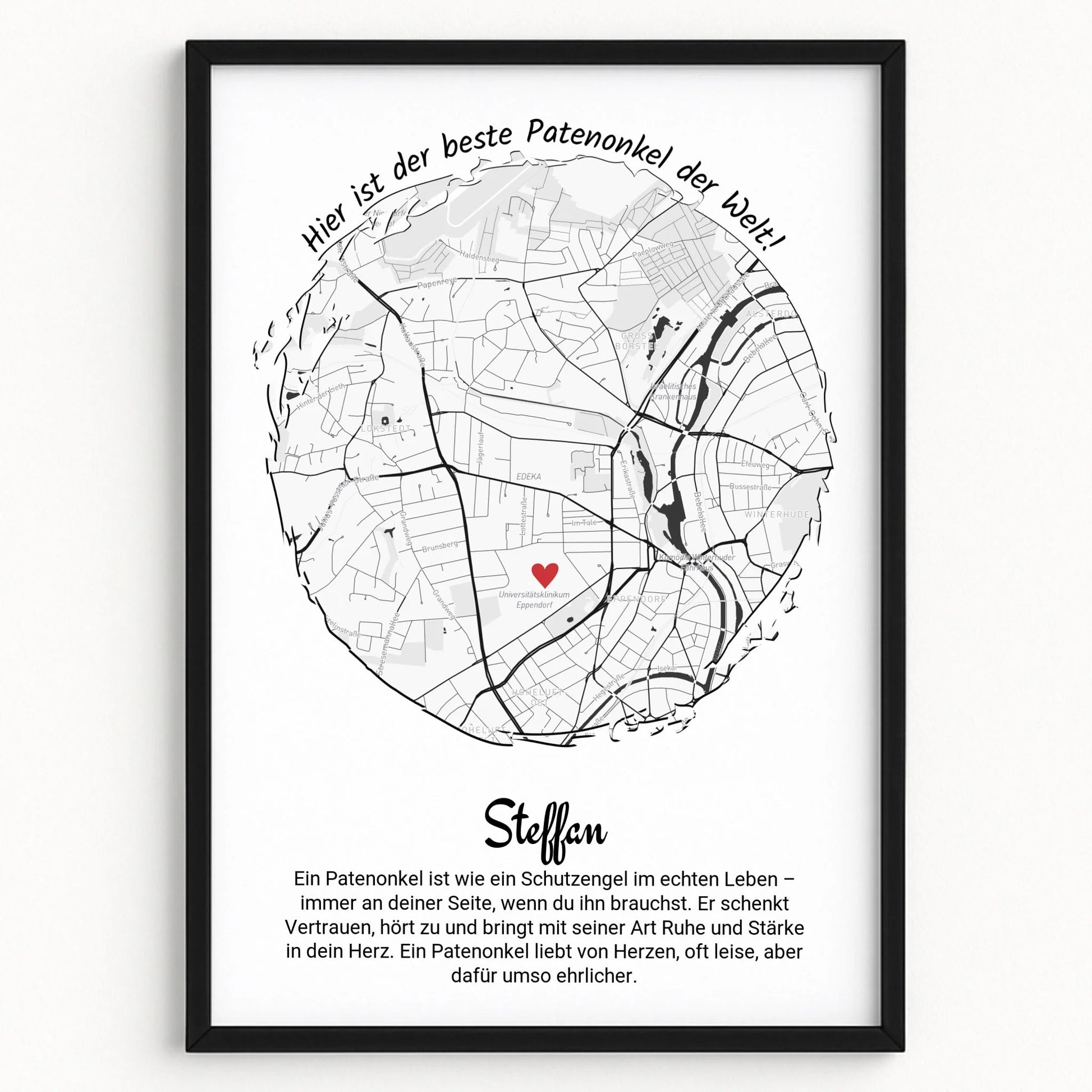 Originelle Patenonkel Geschenkidee Bild Stadtkarte mit Definition - Prinolla