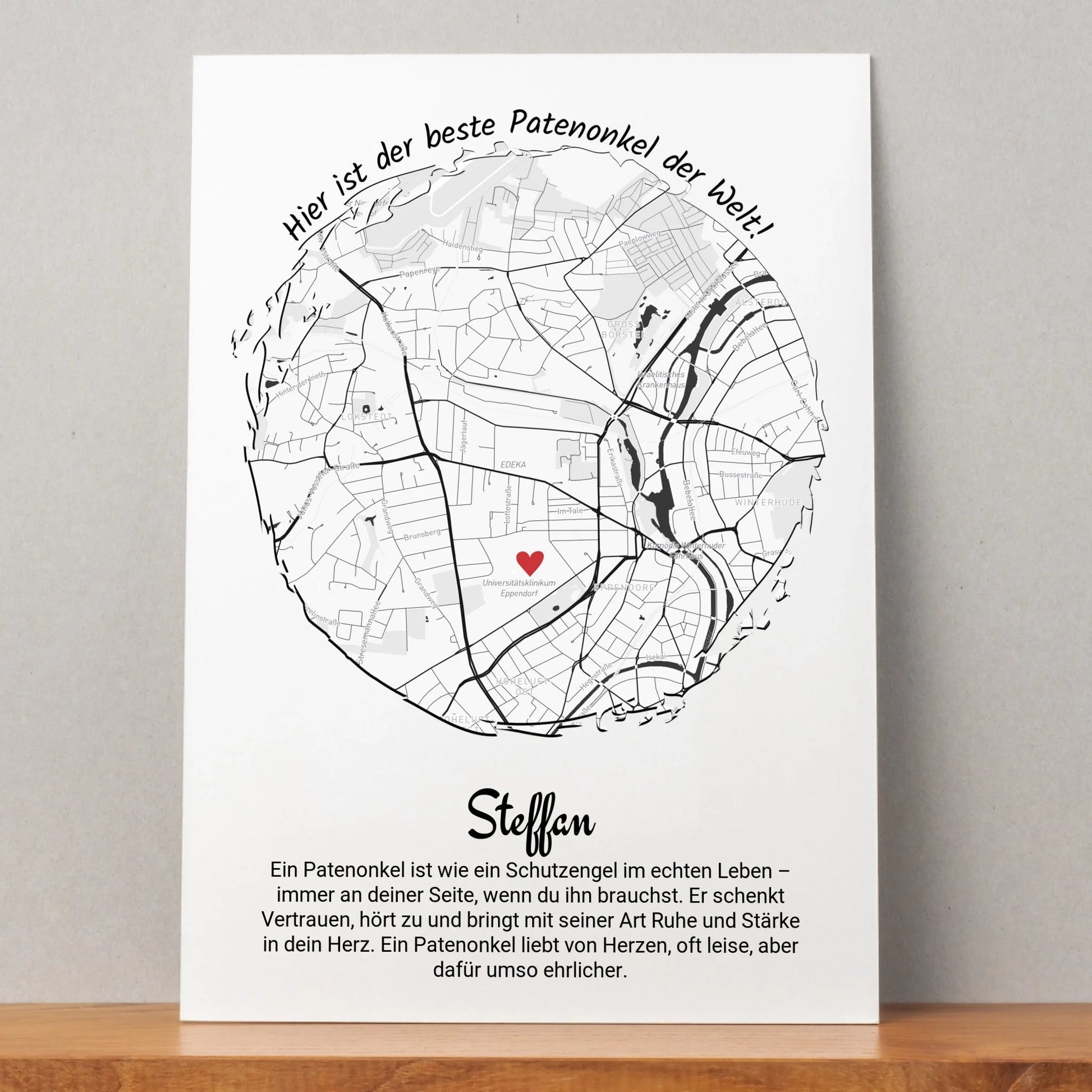 Originelle Patenonkel Geschenkidee Bild Stadtkarte mit Definition - Prinolla