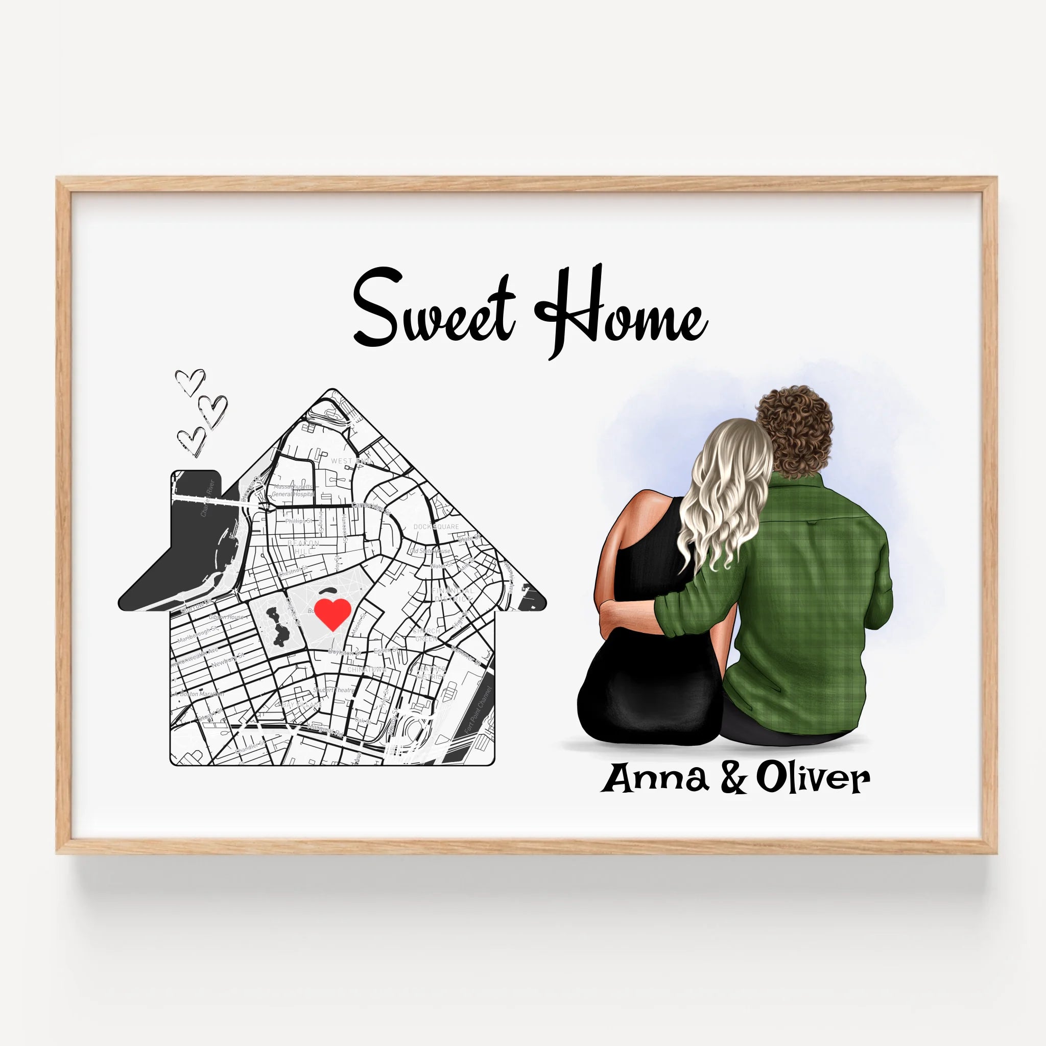 Paar Einzugsgeschenk neue Wohnung Poster personalisiert - Prinolla