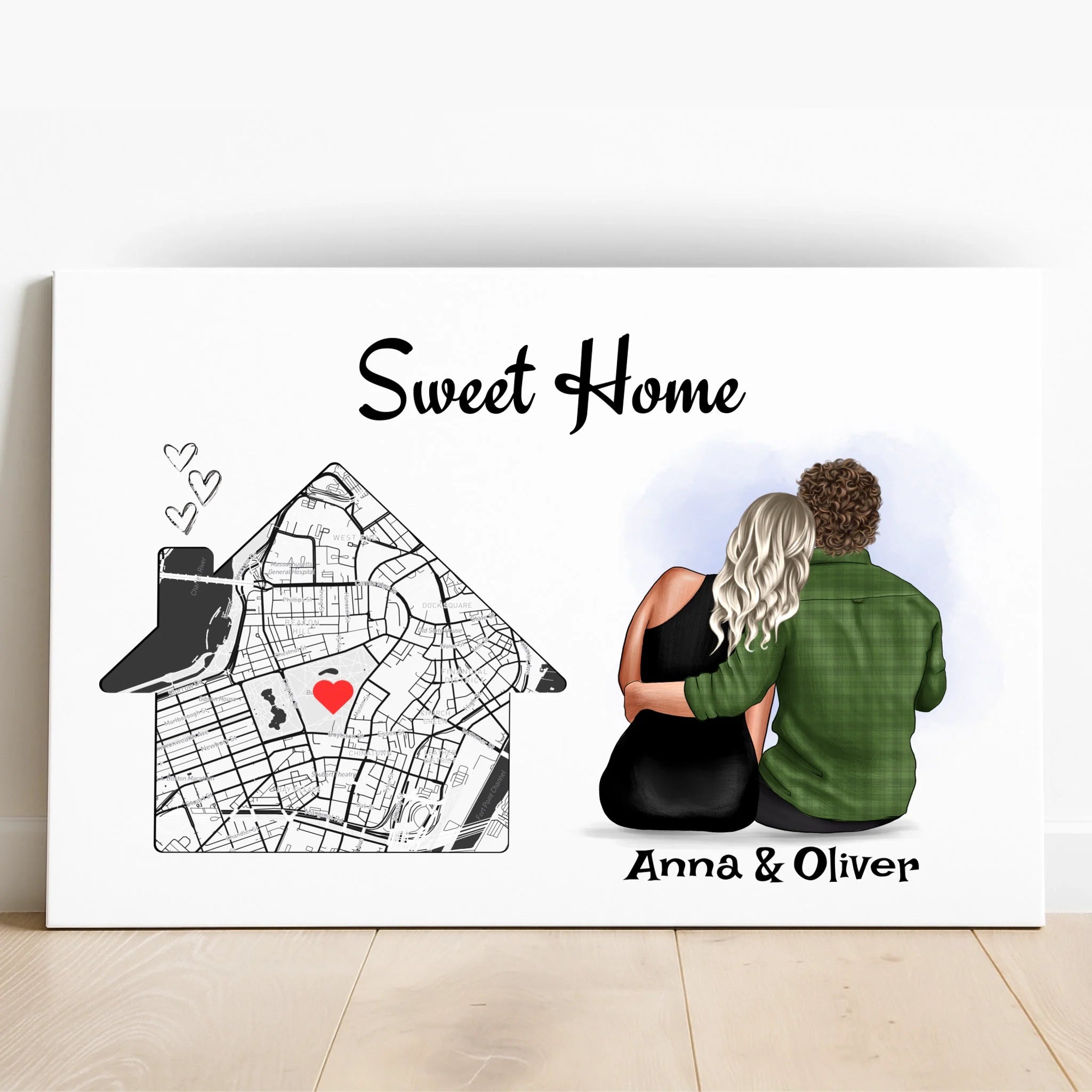 Paar Einzugsgeschenk neue Wohnung Poster personalisiert - Prinolla