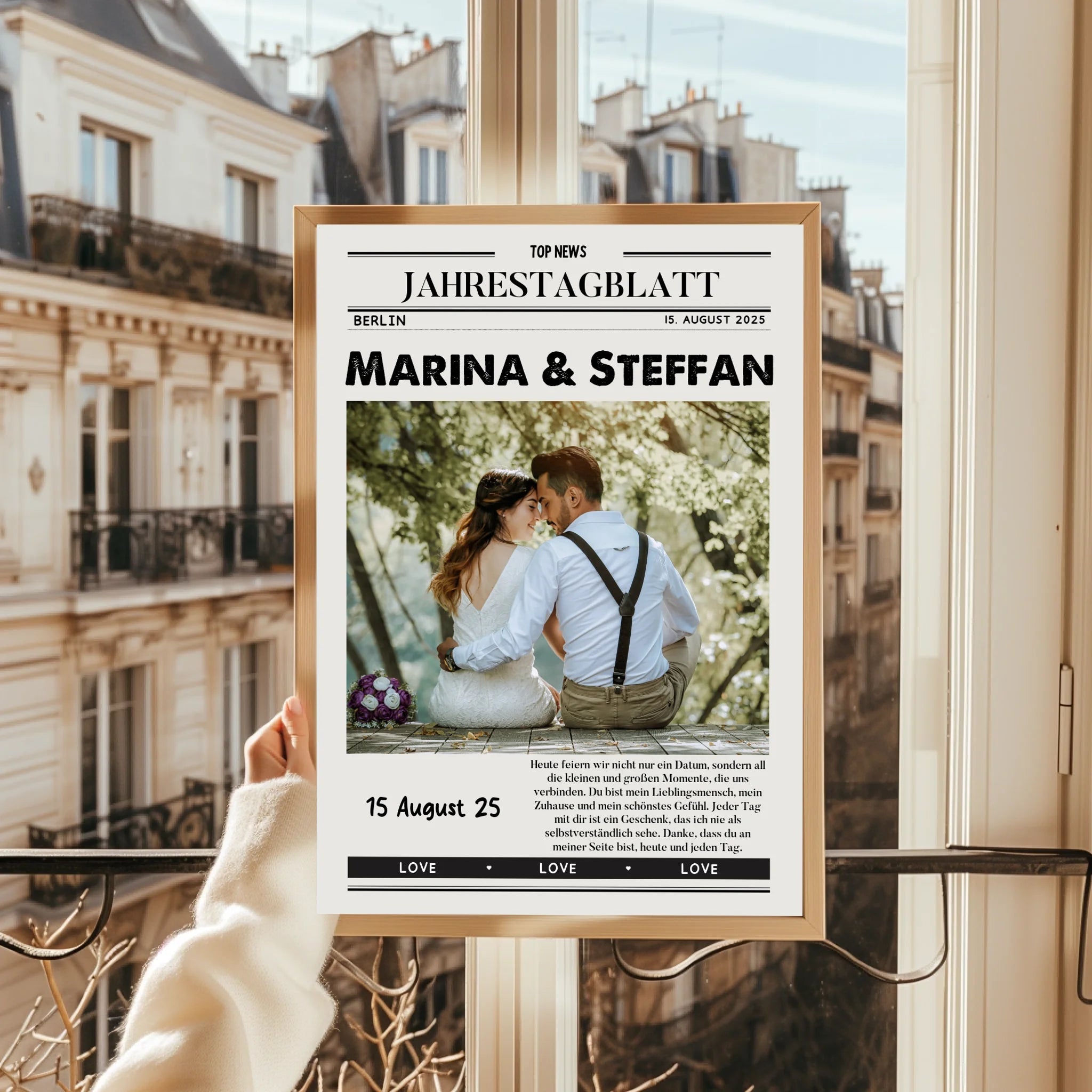 Paar Jahrestag Geschenk Zeitungsposter personalisiert - Prinolla