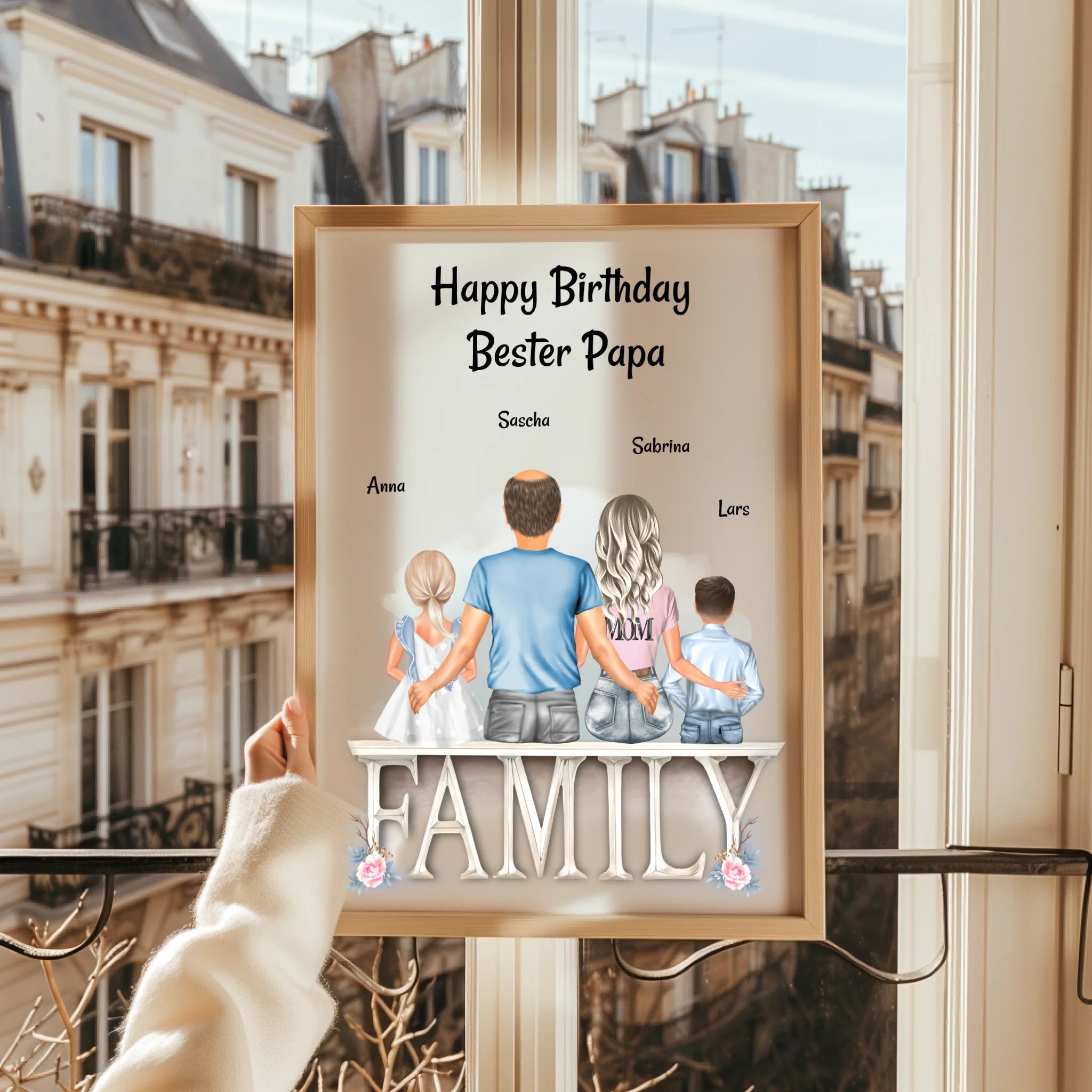 Papa Geburtstagsgeschenk Familie Bild personalisiert - Prinolla