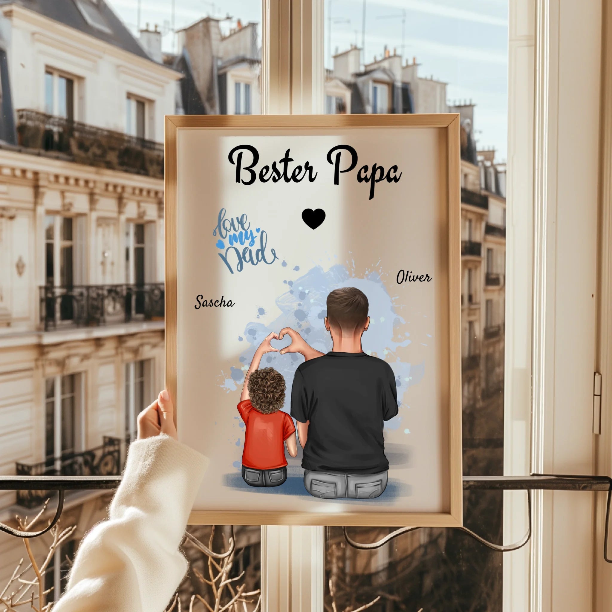 Papa Kind Geschenk Poster Illustration gestalten - Prinolla