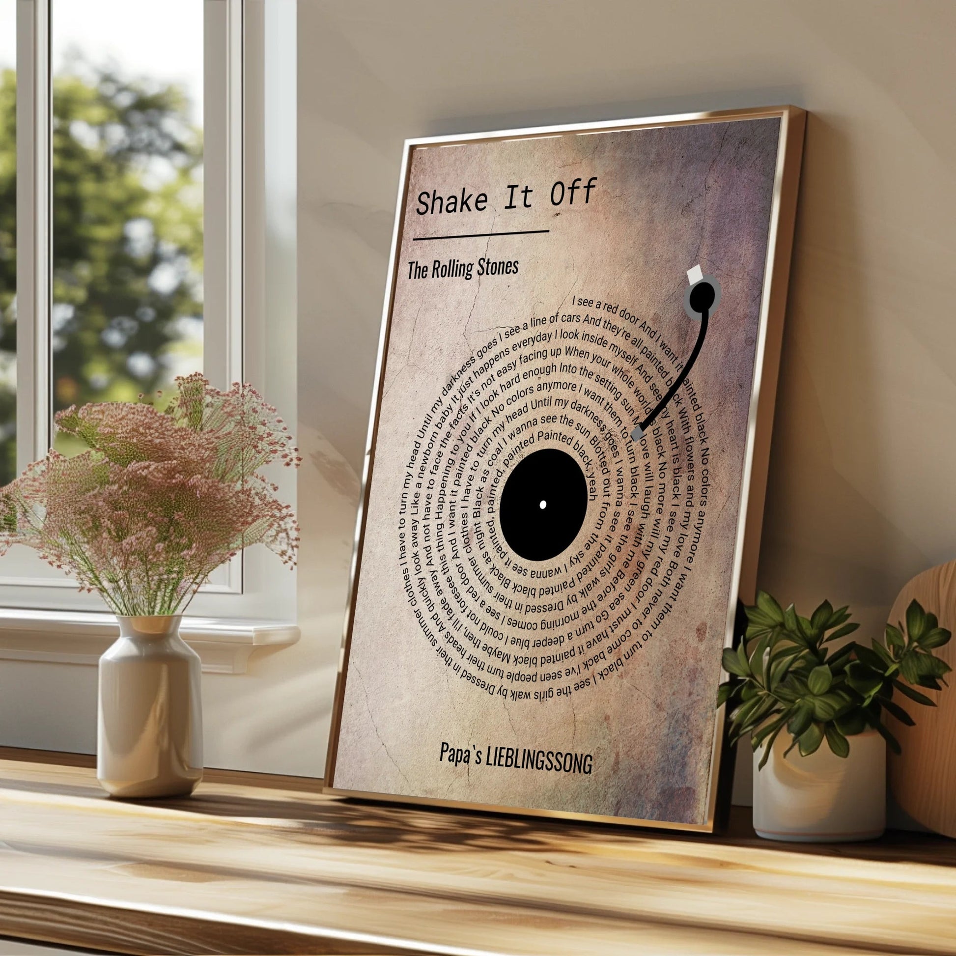 Papa Lieblingslied Schallplatten Design Poster - Prinolla
