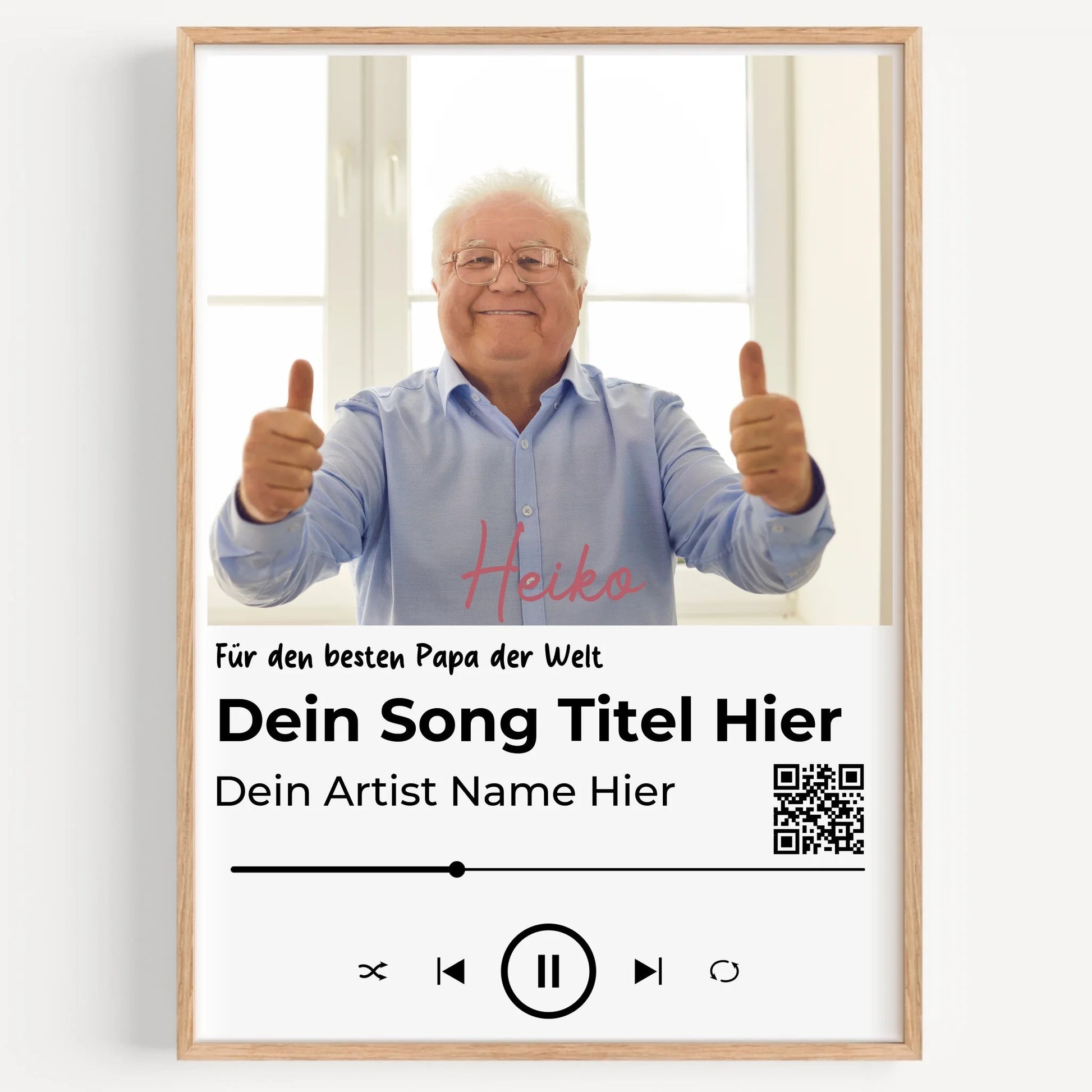 Papa Lieblingssong Musikposter Geschenk personalisiert - Prinolla