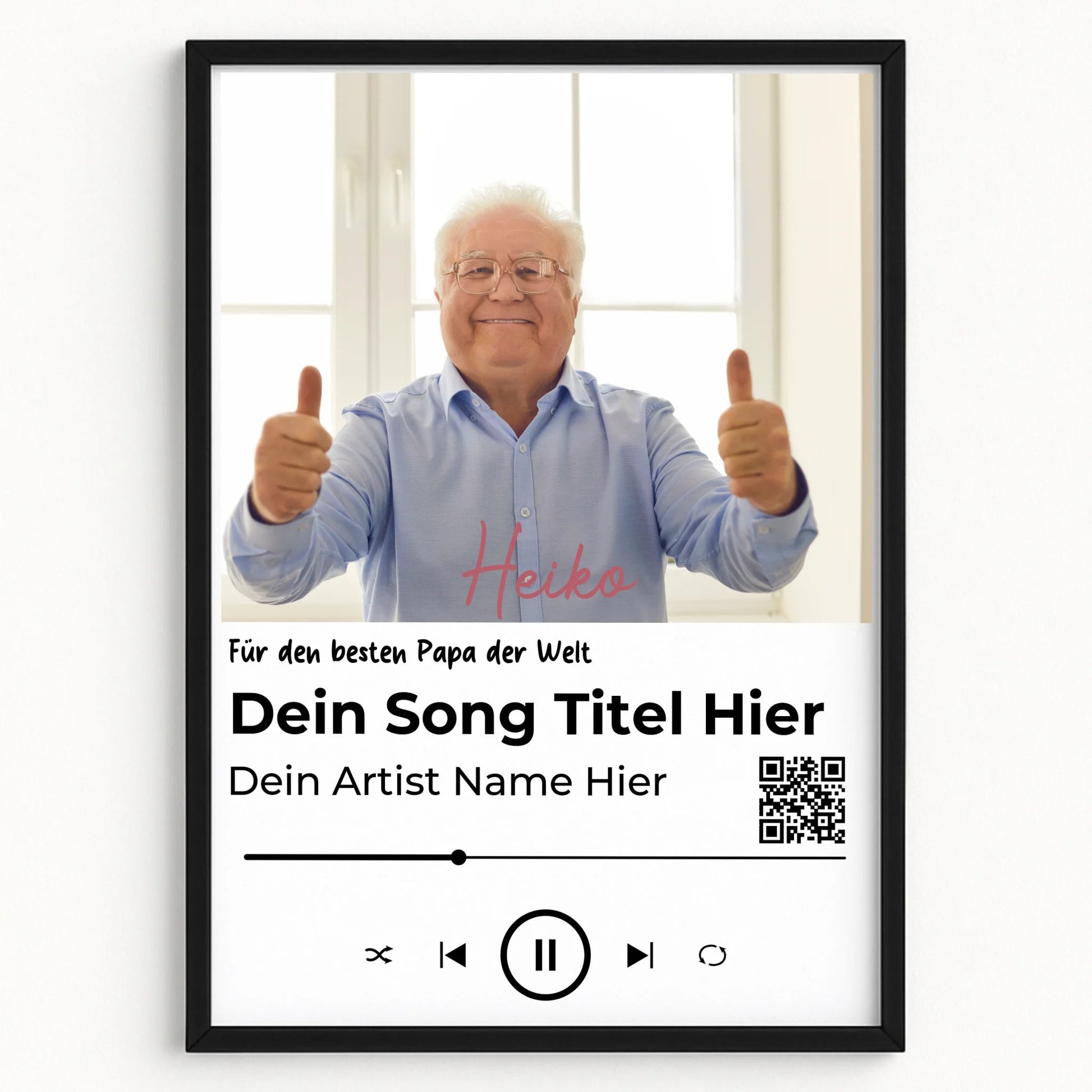 Papa Lieblingssong Musikposter Geschenk personalisiert - Prinolla