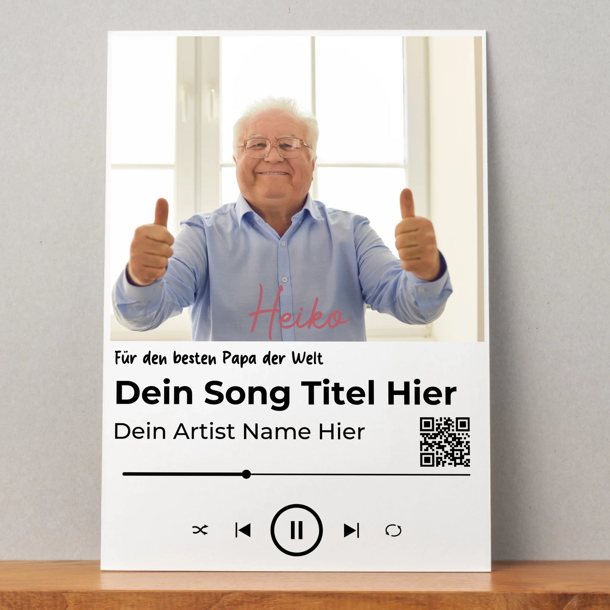 Papa Lieblingssong Musikposter Geschenk personalisiert - Prinolla