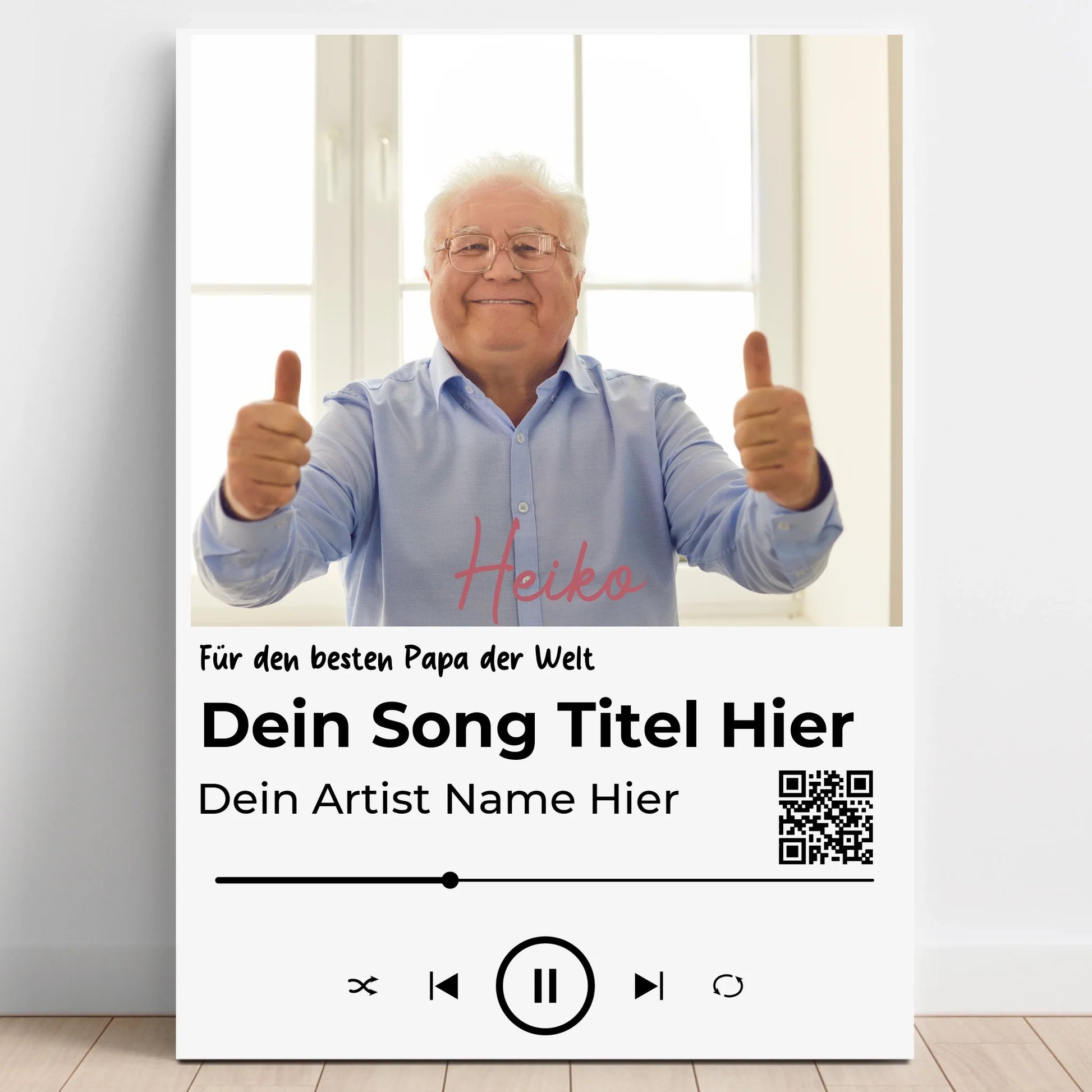 Papa Lieblingssong Musikposter Geschenk personalisiert - Prinolla