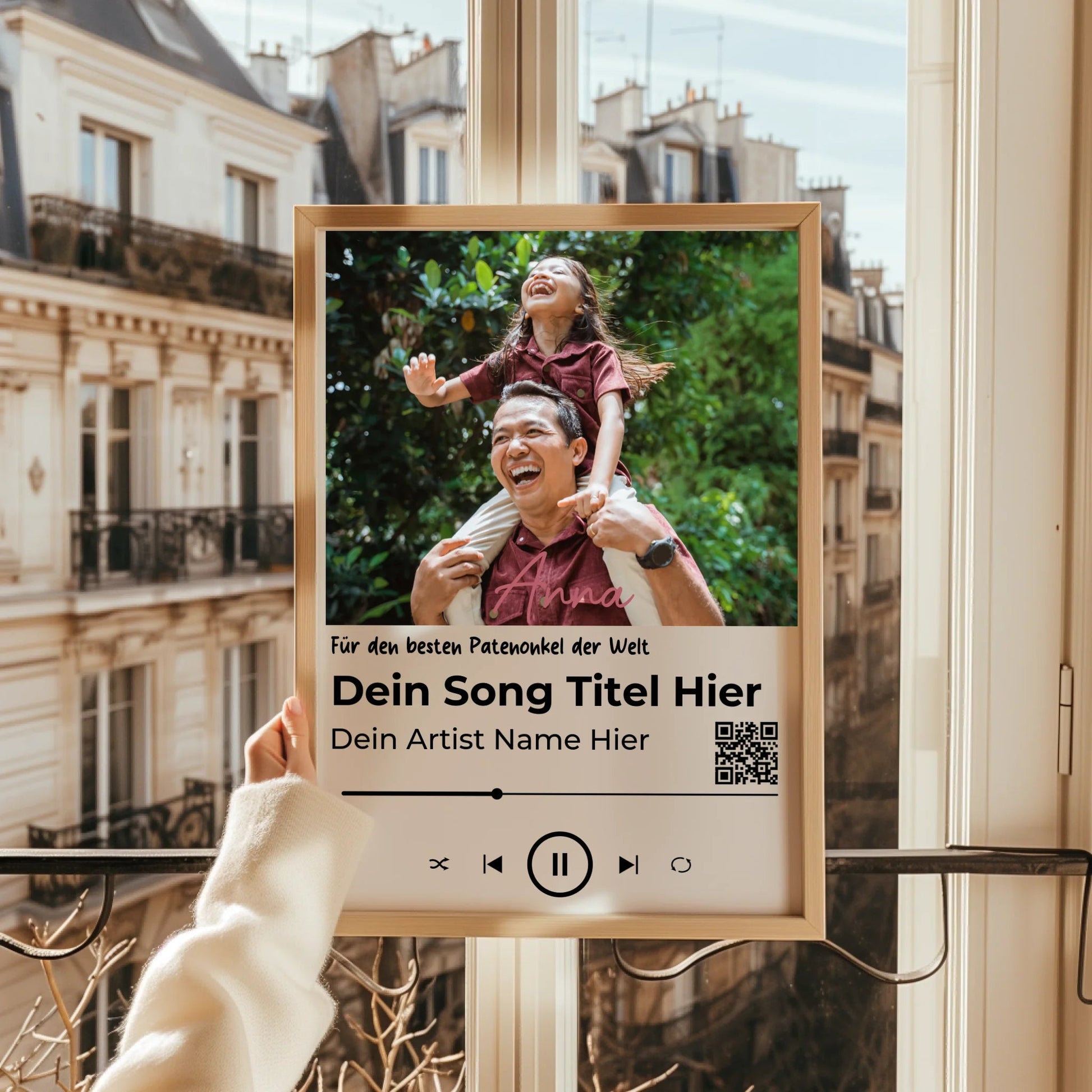 Patenonkel Geschenk Musikposter Lieblingslied mit Foto - Prinolla