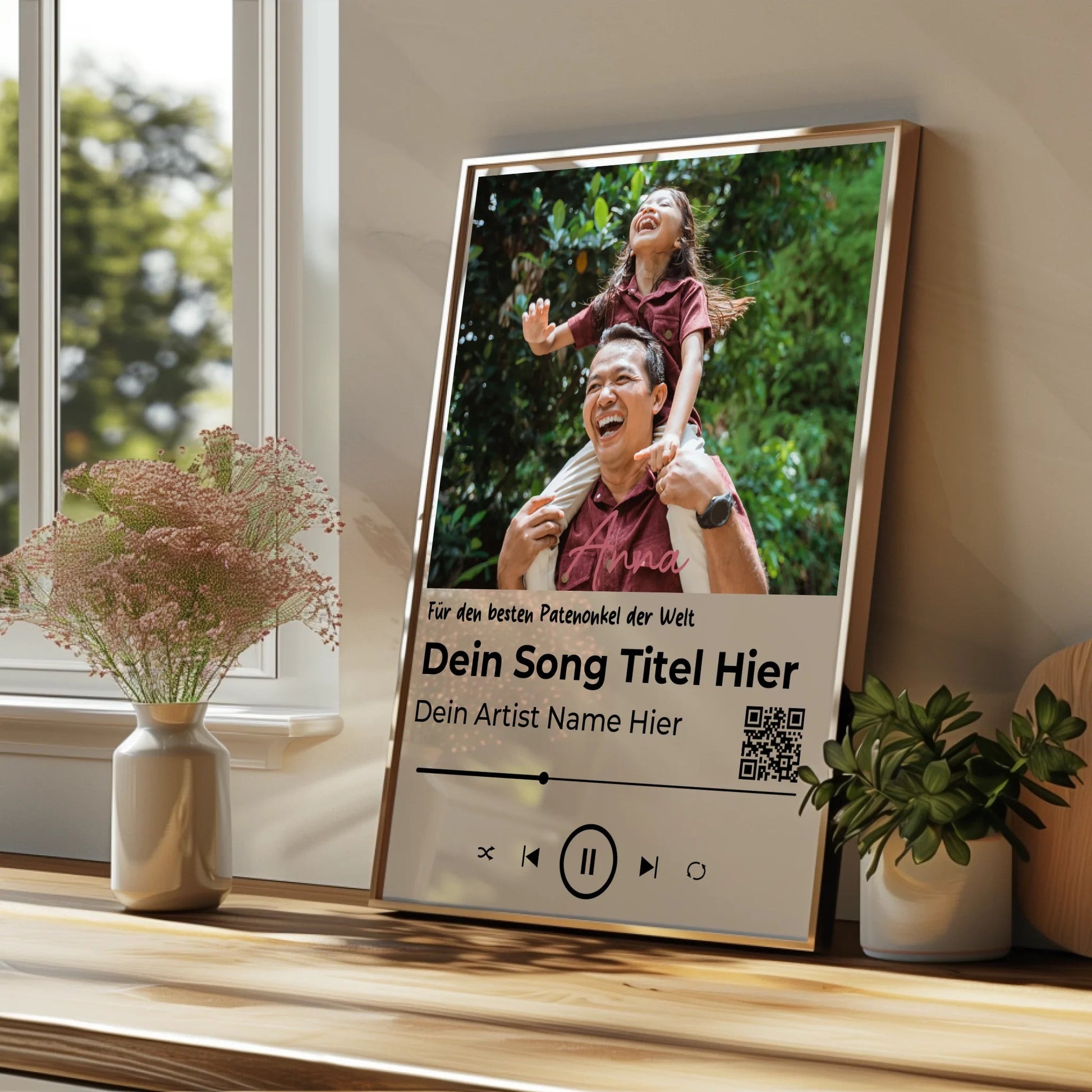 Patenonkel Geschenk Musikposter Lieblingslied mit Foto - Prinolla