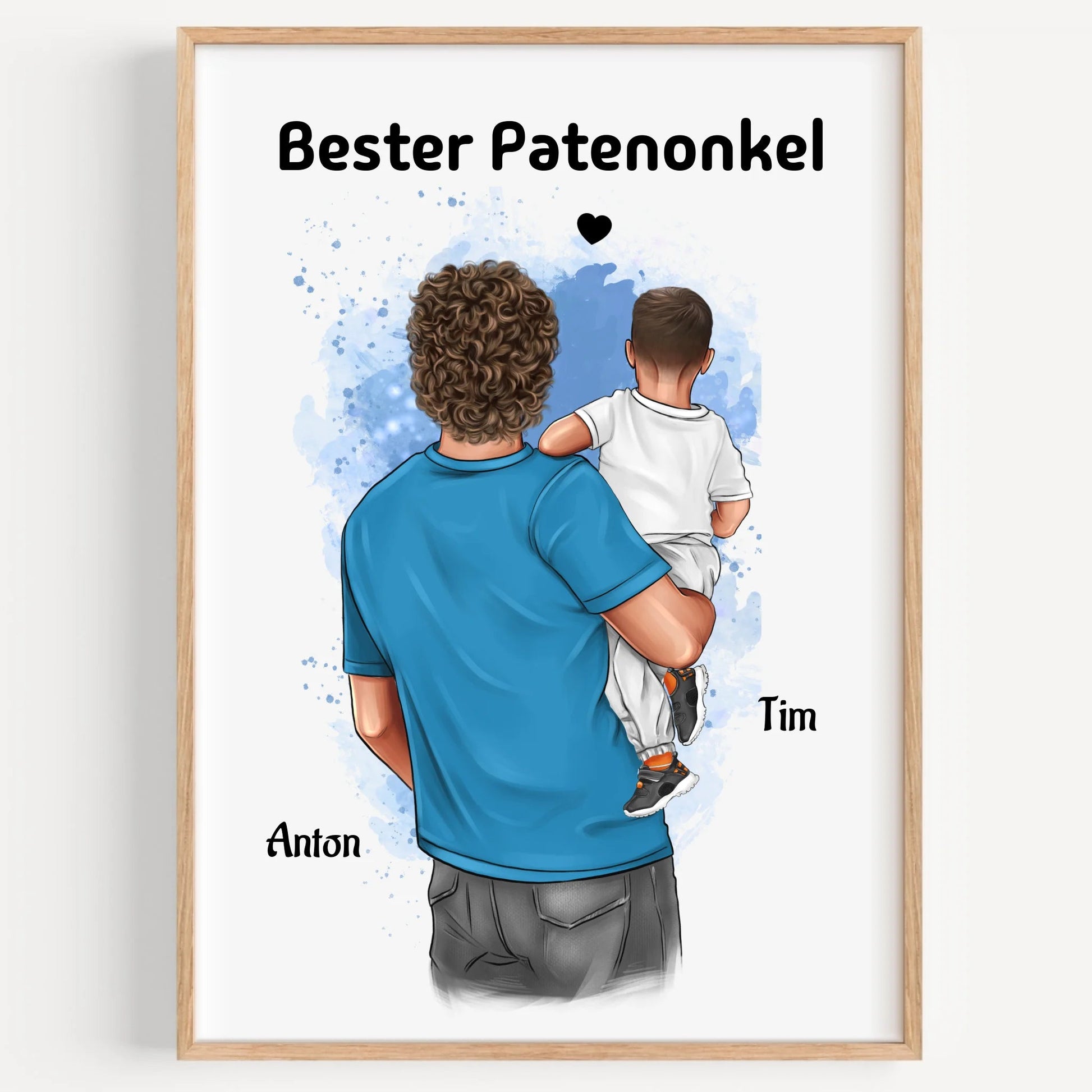 Patenonkel Kind Junge Bild Geschenk personalisiert - Prinolla
