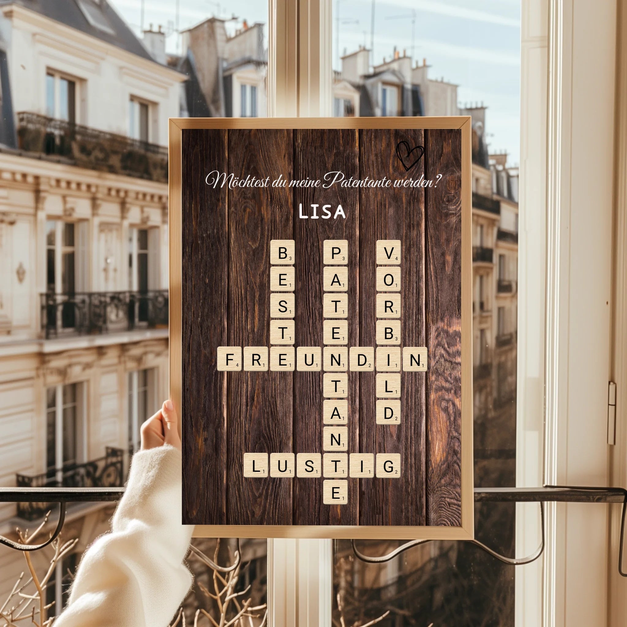 Patentante fragen Wort Poster Geschenk gestalten - Prinolla