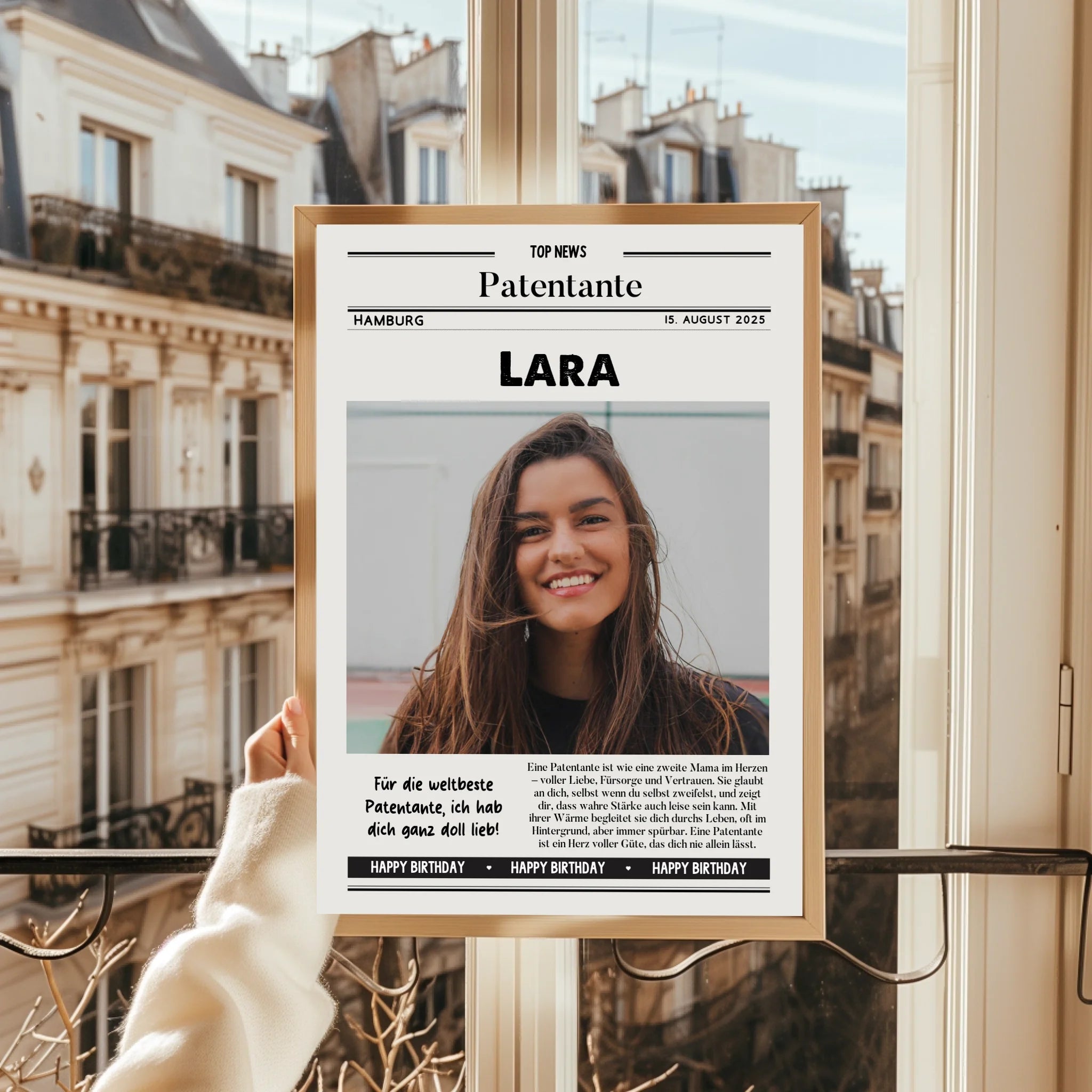 Patentante Zeitungsposter Geburtstagsgeschenk gestalten - Prinolla