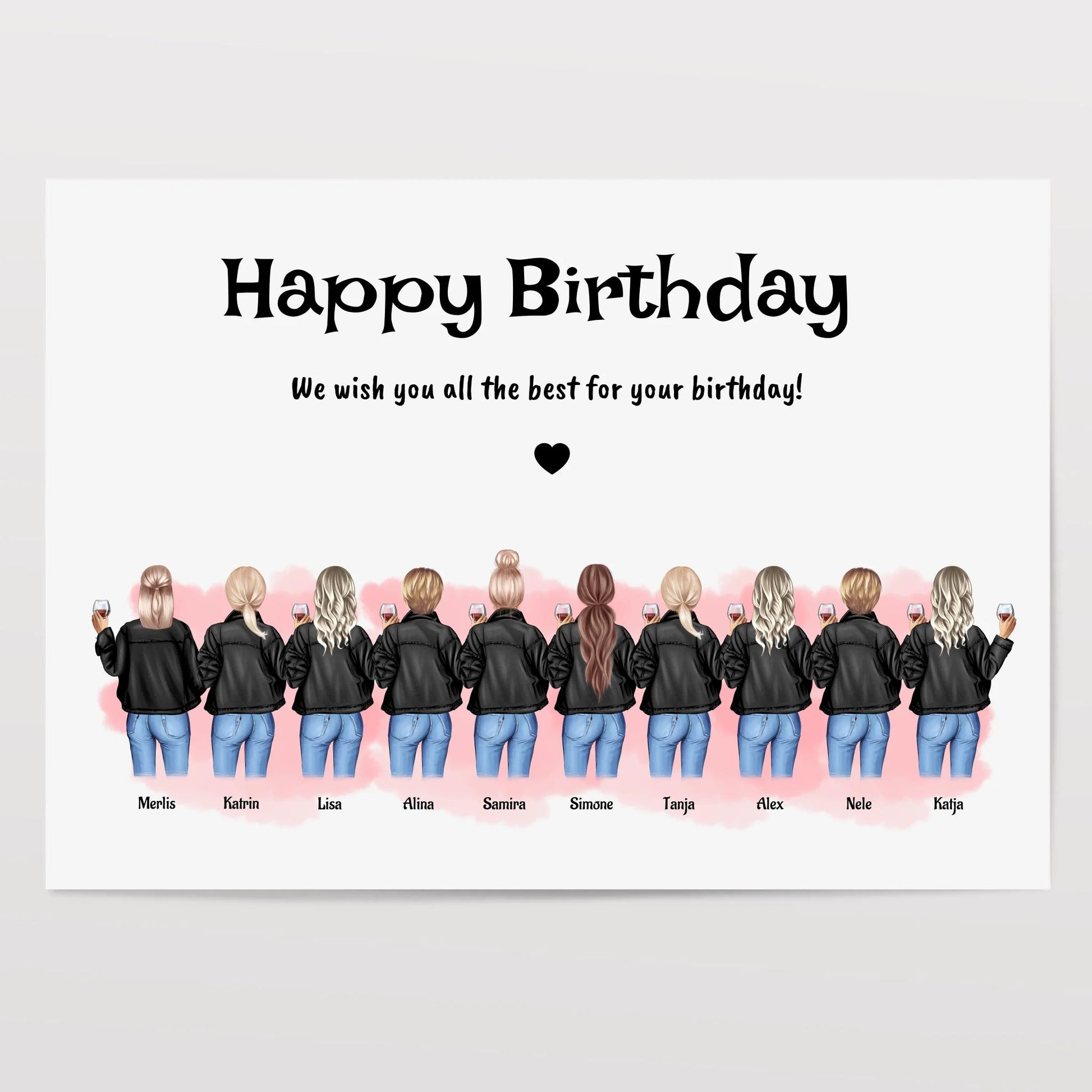 Personalisierte 10 Mädchen Poster Illustration personalisiert - Prinolla