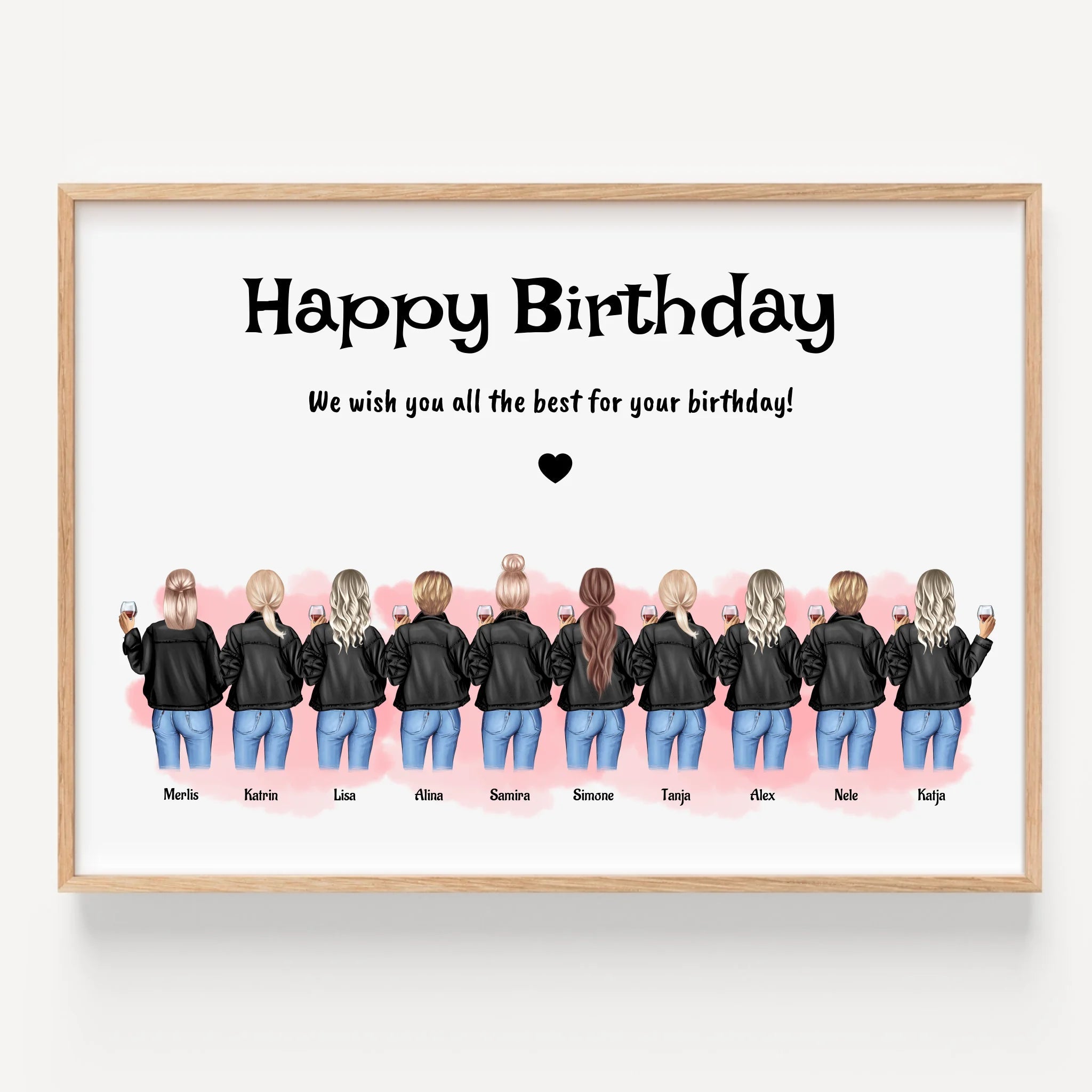 Personalisierte 10 Mädchen Poster Illustration personalisiert - Prinolla