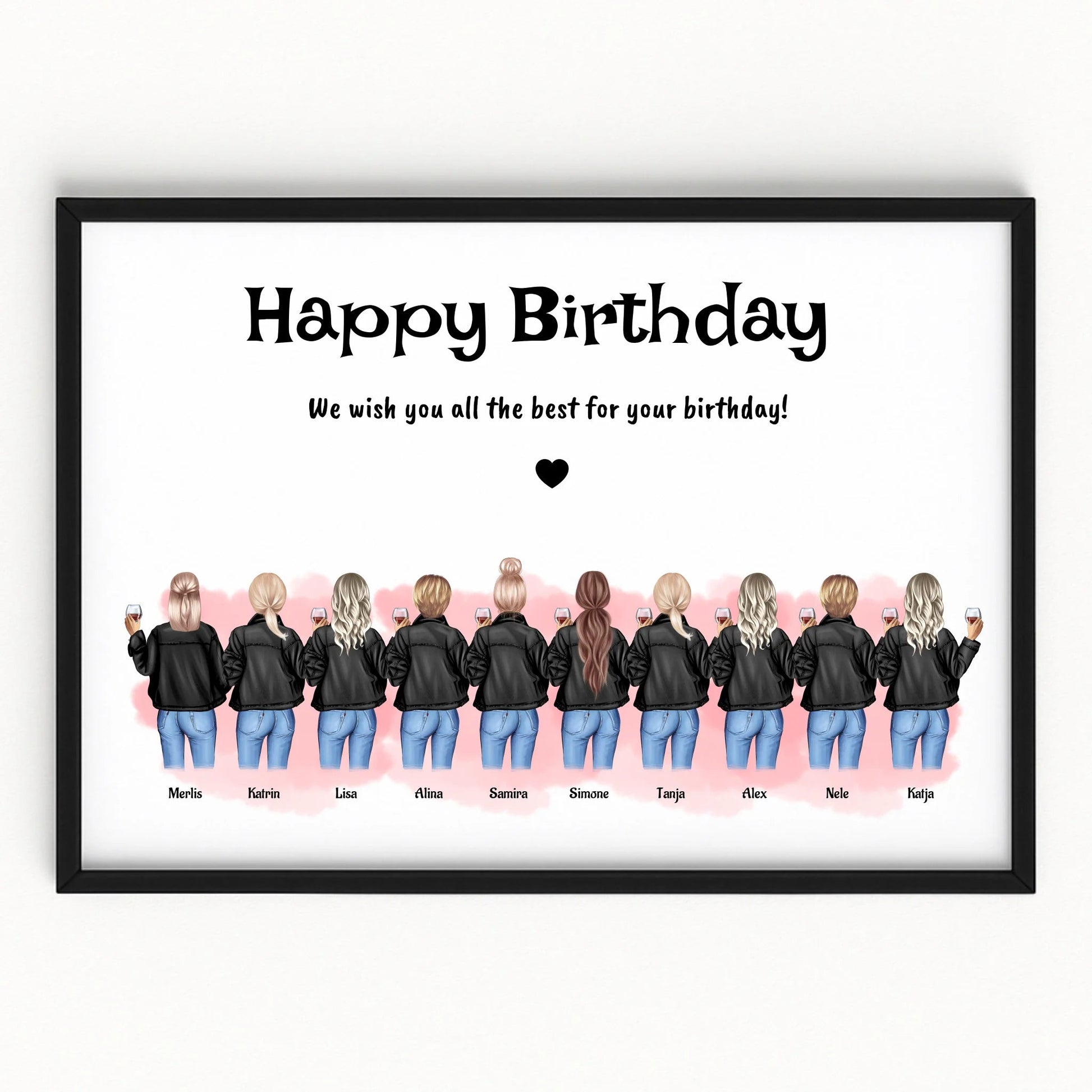 Personalisierte 10 Mädchen Poster Illustration personalisiert - Prinolla