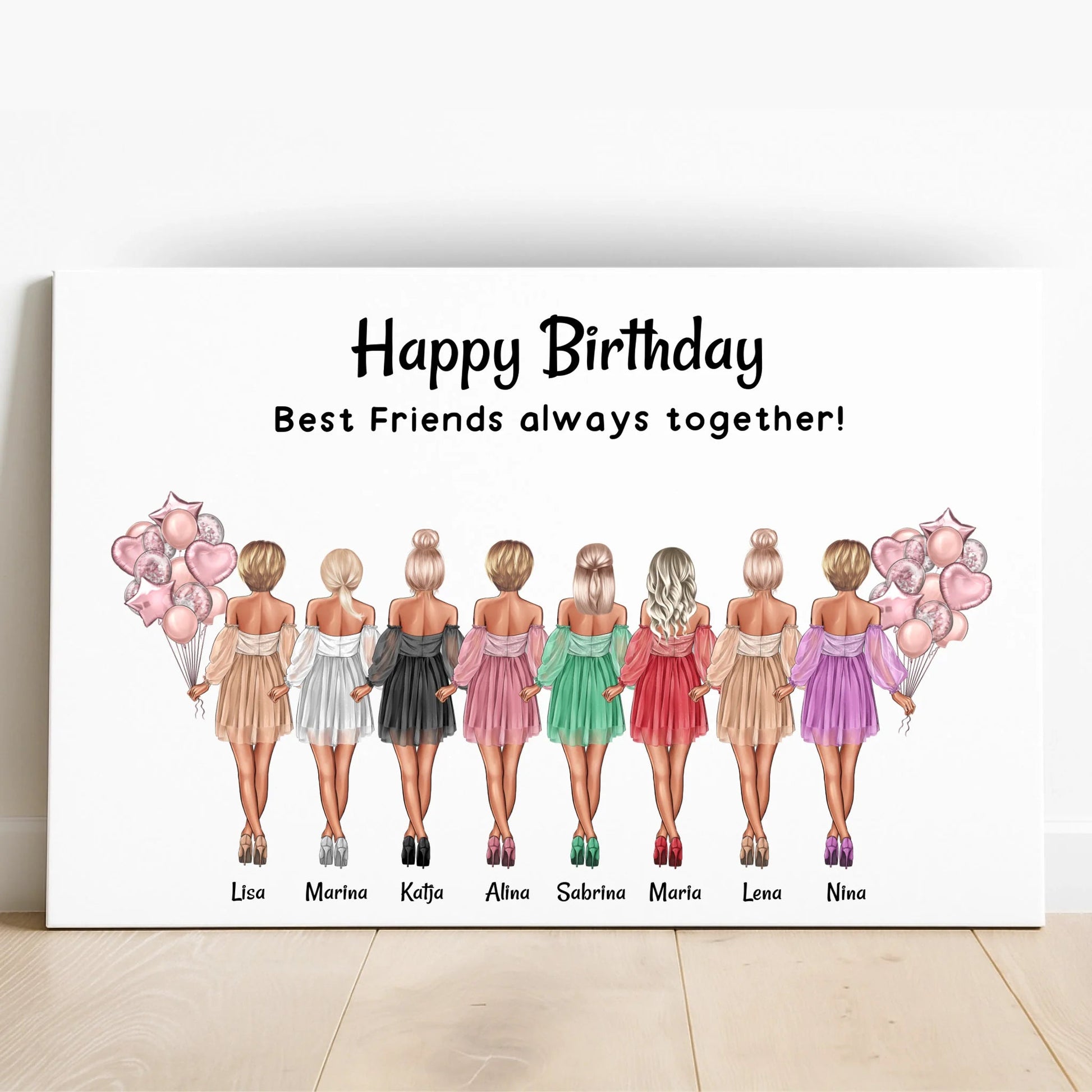 Personalisierte 8 Freundinnen Gruppengeschenk Bild - Prinolla