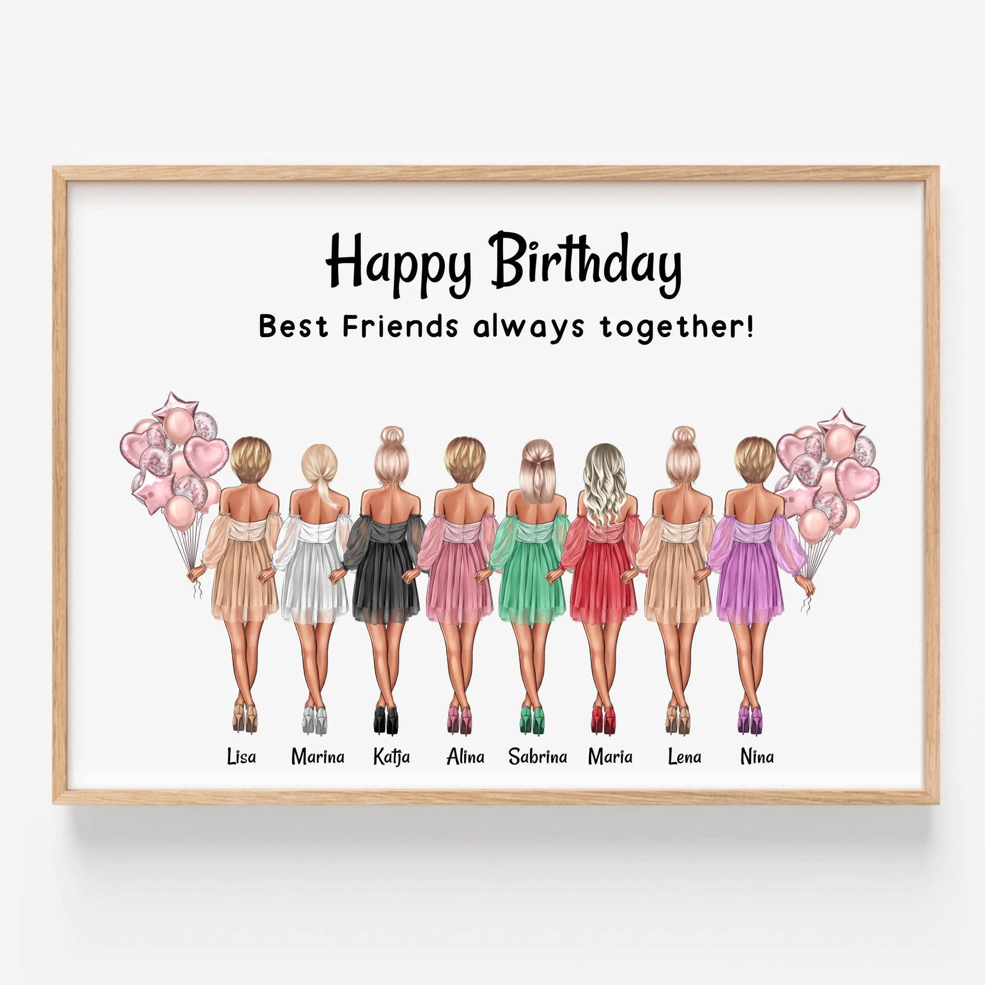 Personalisierte 8 Freundinnen Gruppengeschenk Bild - Prinolla