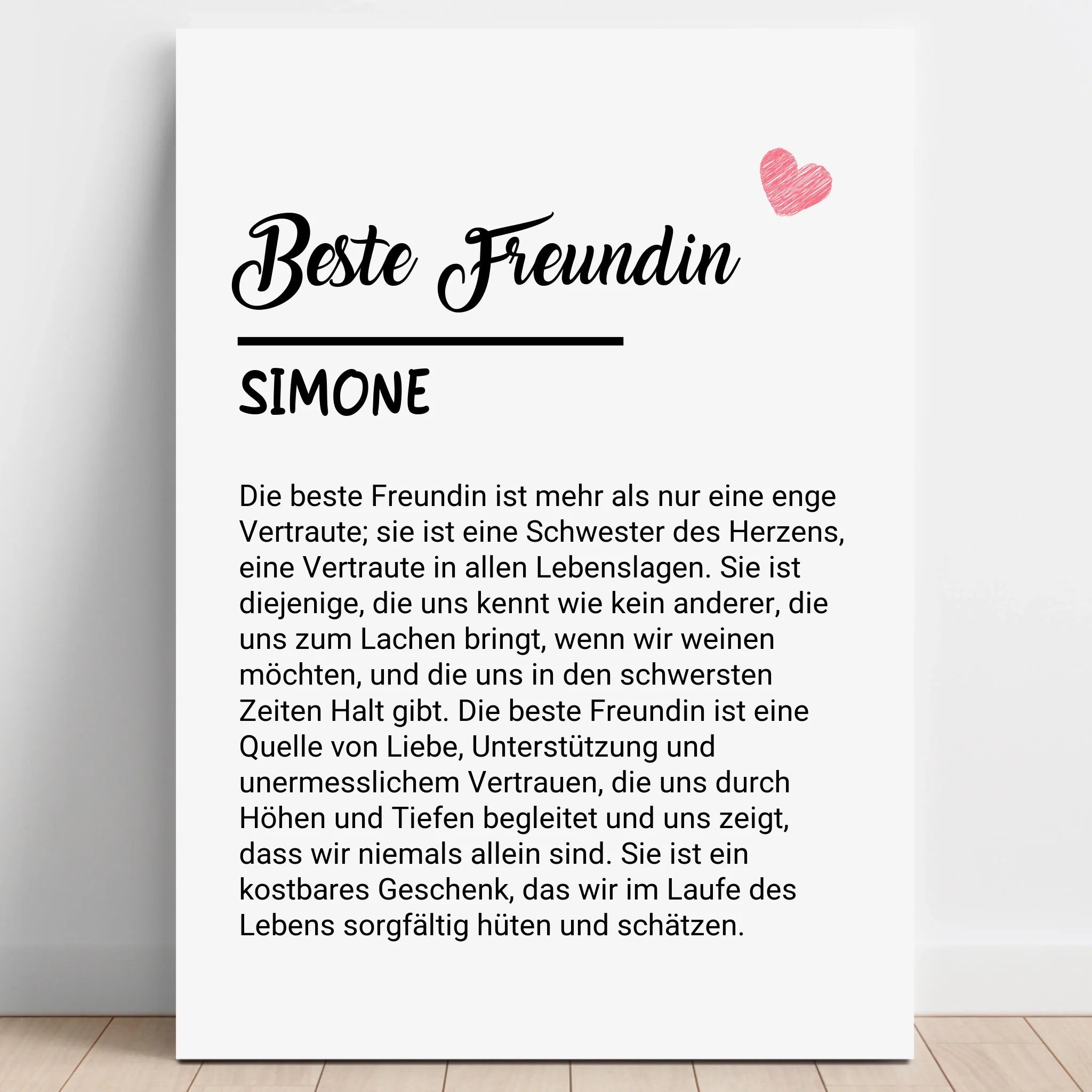 Personalisierte beste Freundin Definition Geschenk Poster - Prinolla