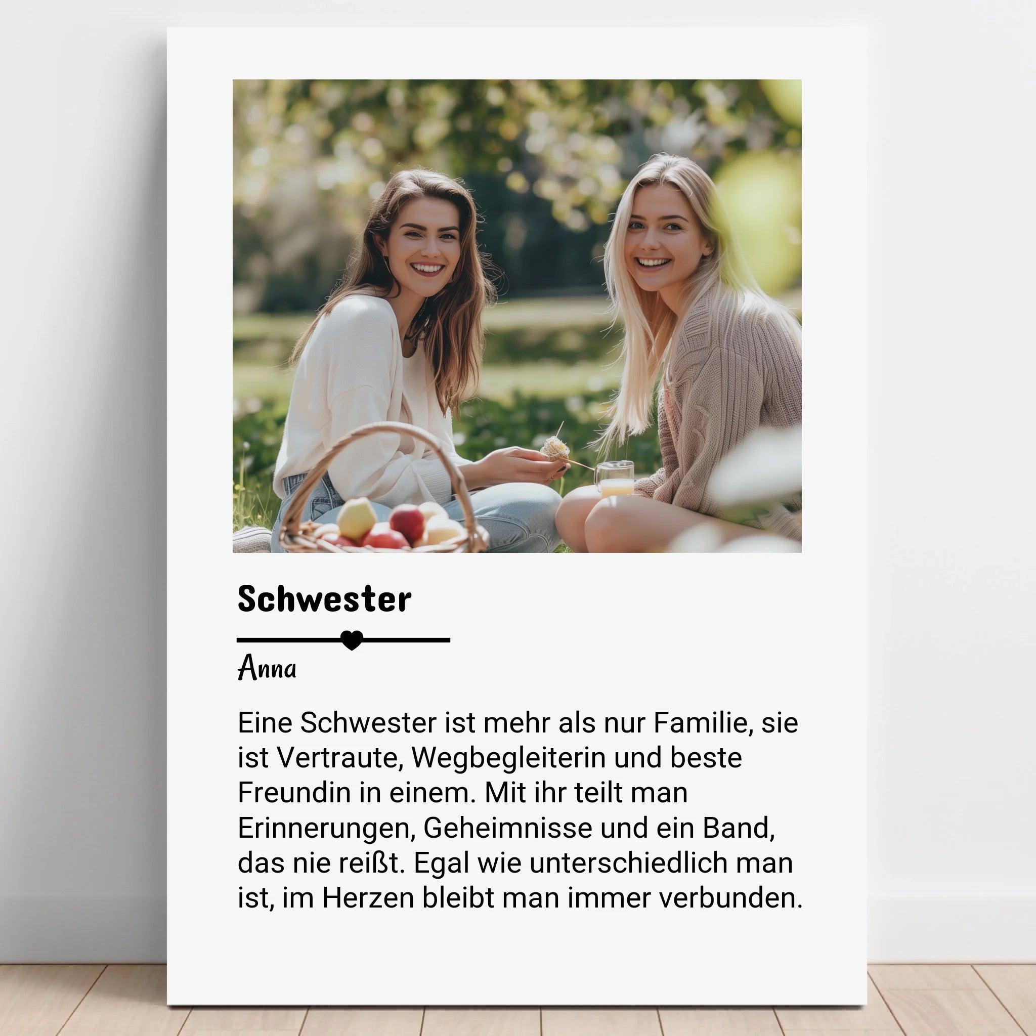 Personalisierte Schwester Definition mit Foto Geschenk Poster - Prinolla