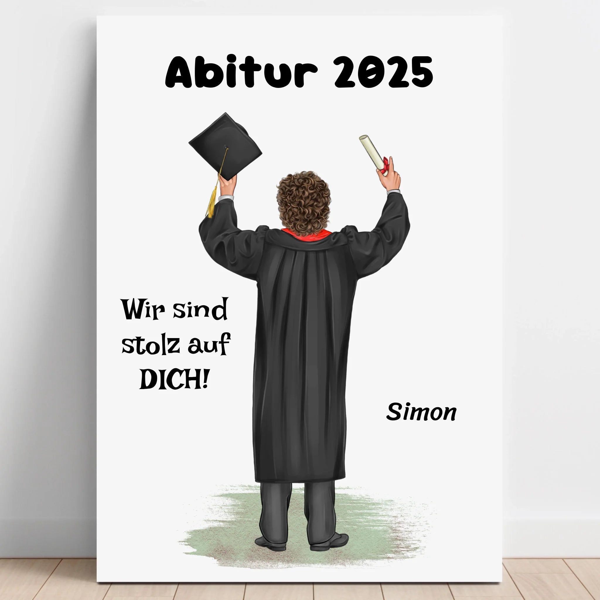 Personalisiertes Abitur Geschenk Poster Junge - Prinolla