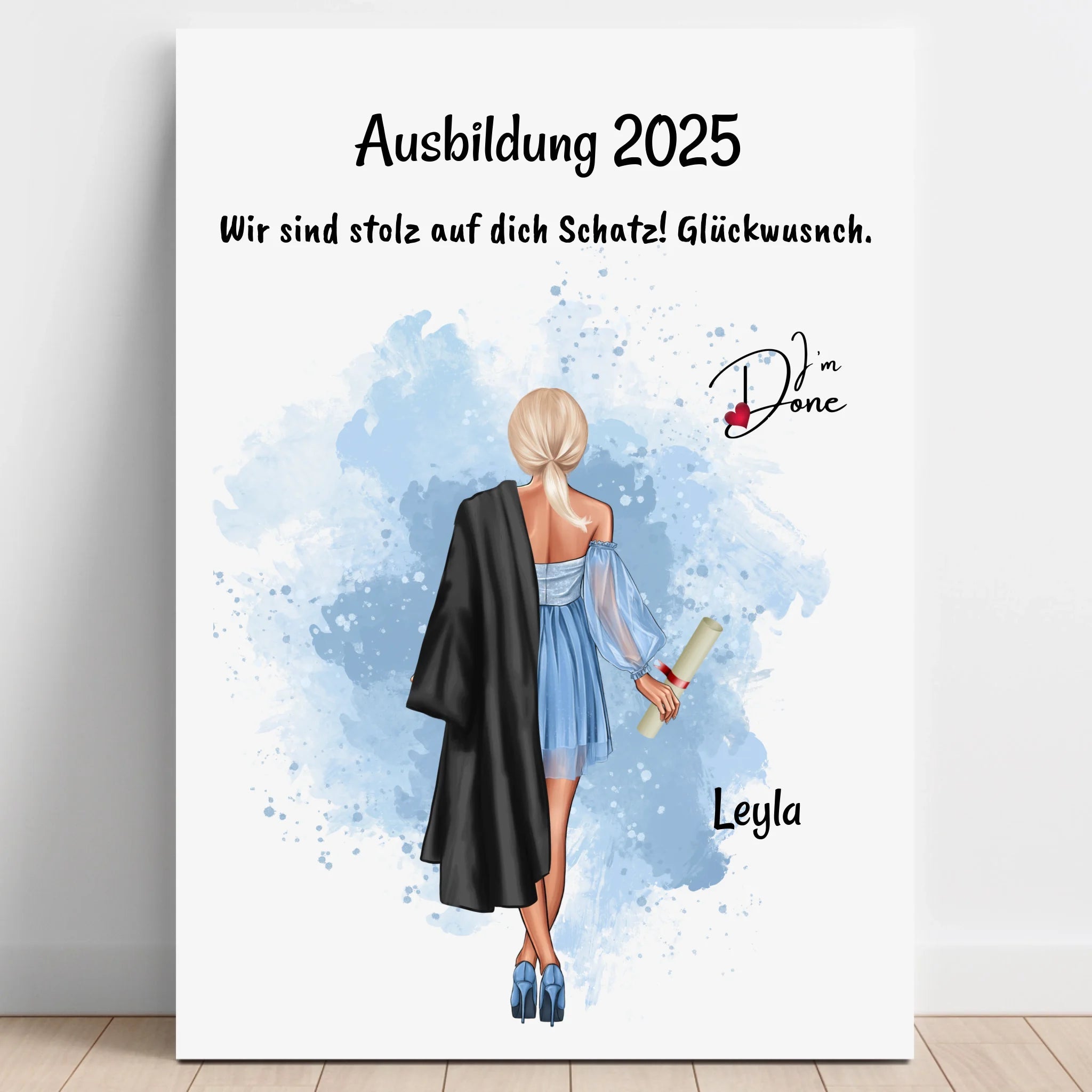Personalisiertes Ausbildung bestanden Poster Geschenk für Sie - Prinolla