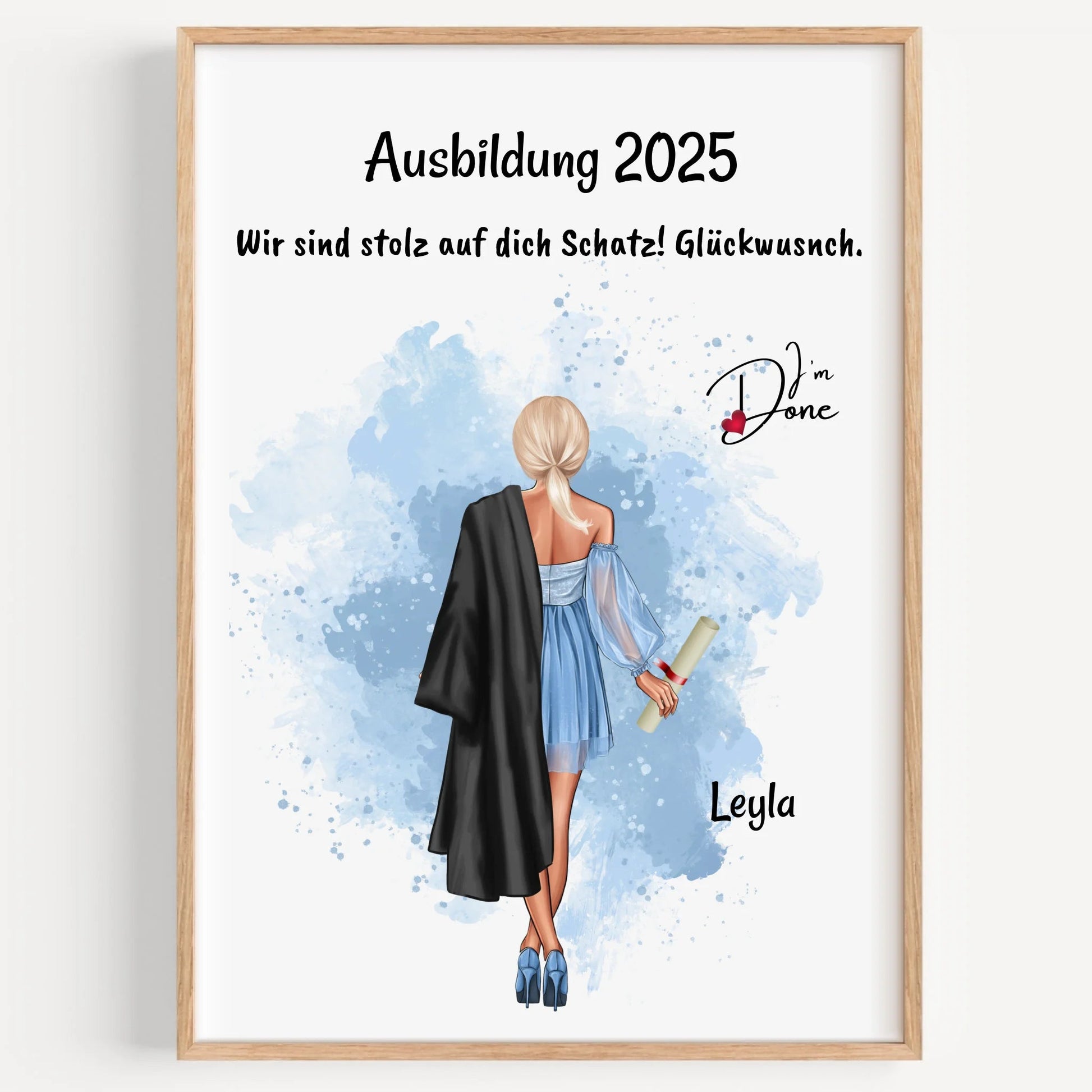 Personalisiertes Ausbildung bestanden Poster Geschenk für Sie - Prinolla