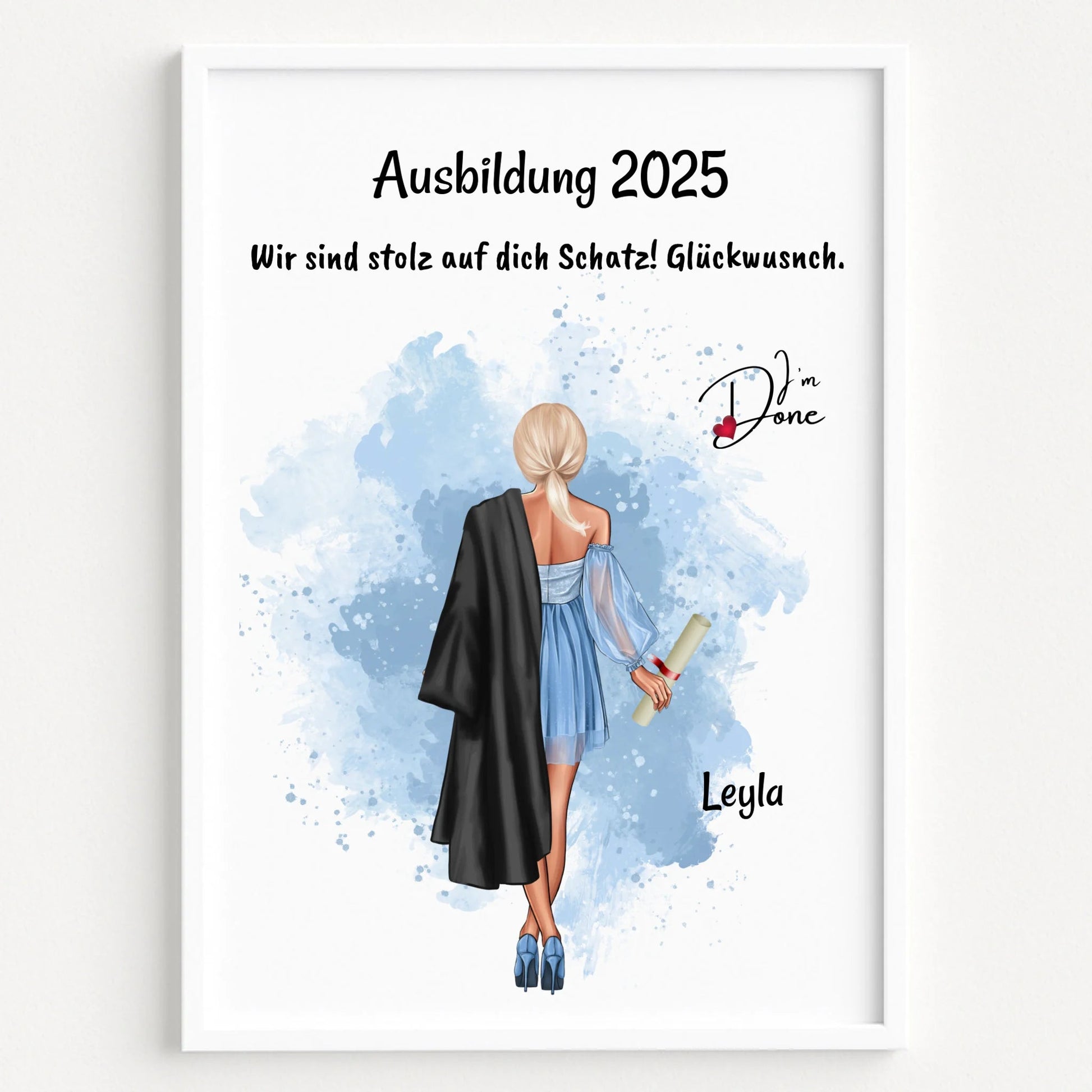 Personalisiertes Ausbildung bestanden Poster Geschenk für Sie - Prinolla