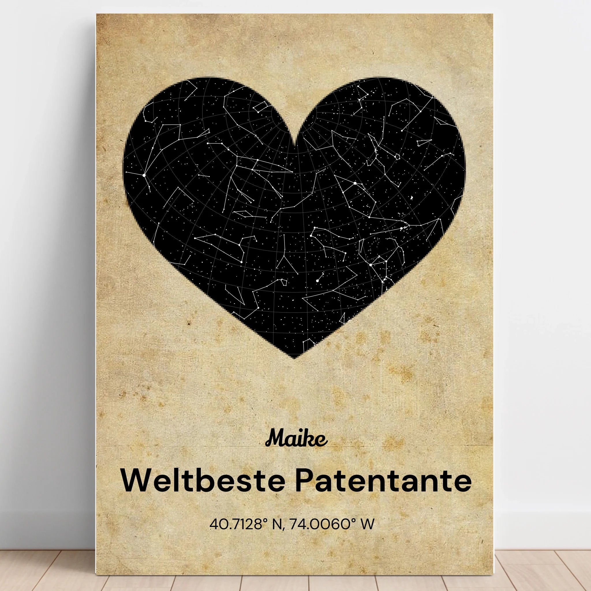 Personalisiertes Geburtstag Geschenk Patentante Sternehimmel Poster - Prinolla