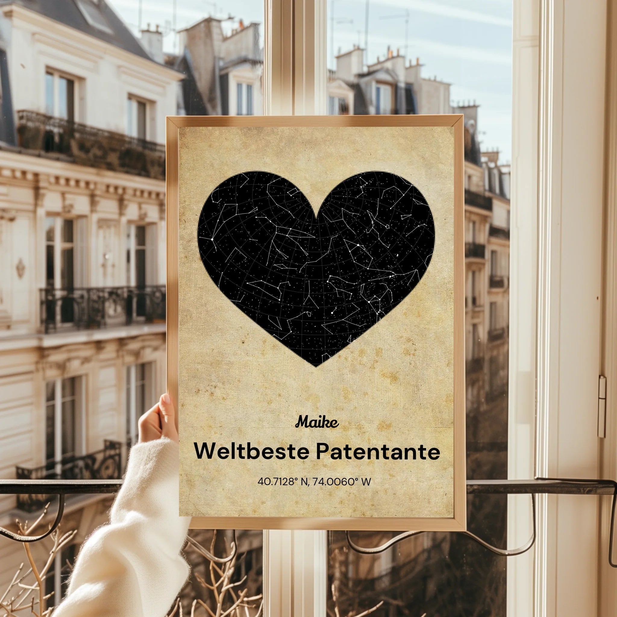 Personalisiertes Geburtstag Geschenk Patentante Sternehimmel Poster - Prinolla