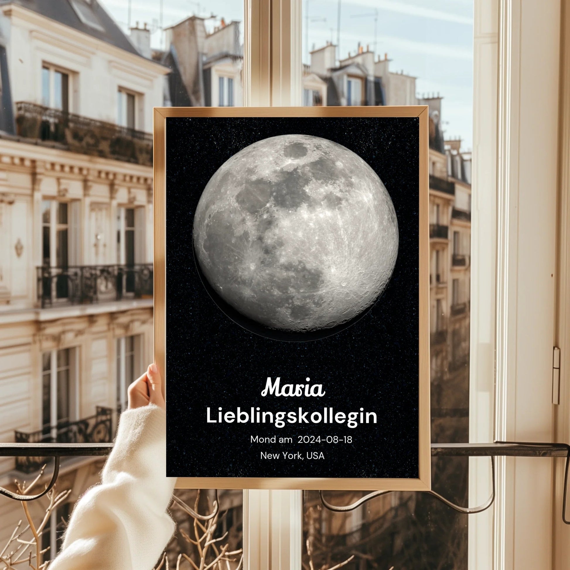 Personalisiertes Geburtstagsgeschenk für Lieblingskollegin Mondposter - Prinolla