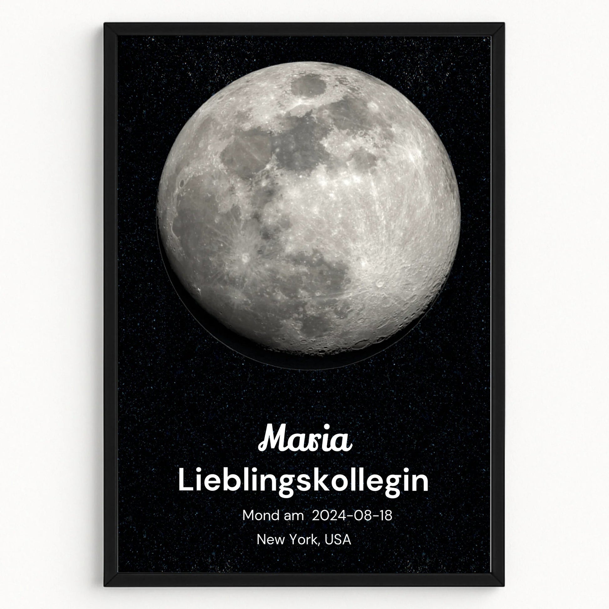 Personalisiertes Geburtstagsgeschenk für Lieblingskollegin Mondposter - Prinolla
