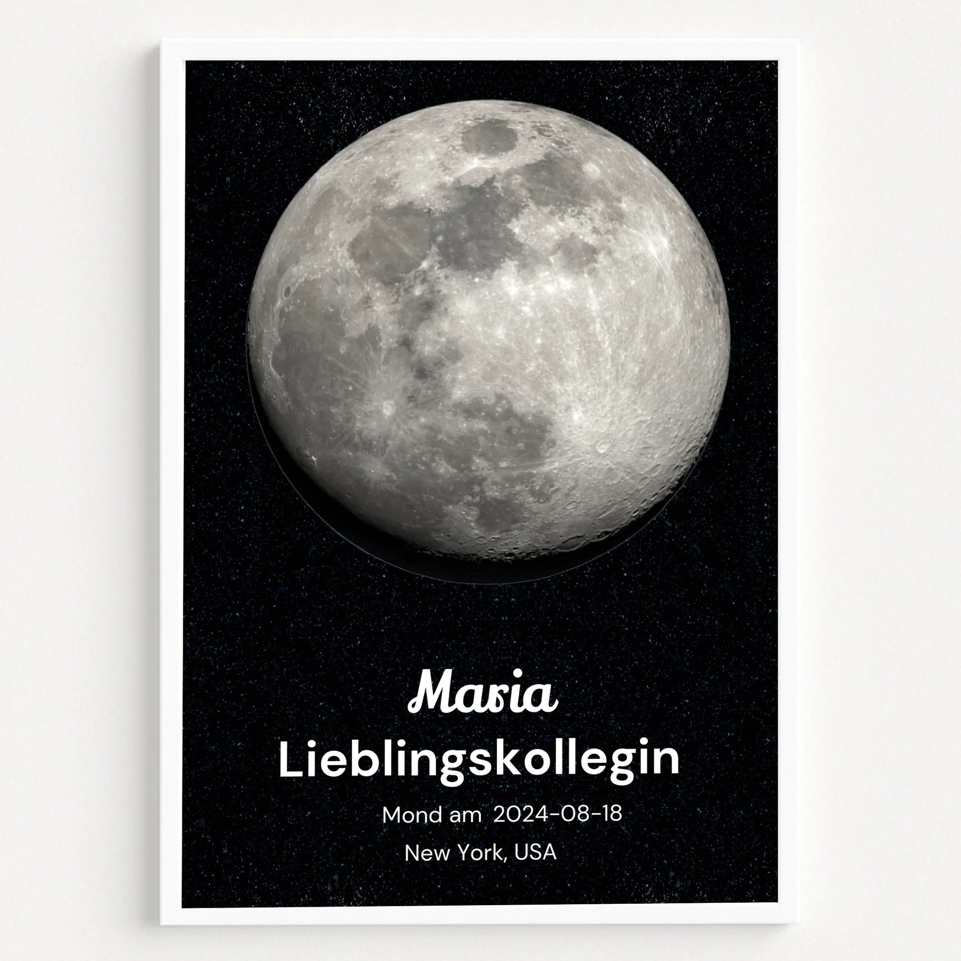 Personalisiertes Geburtstagsgeschenk für Lieblingskollegin Mondposter - Prinolla