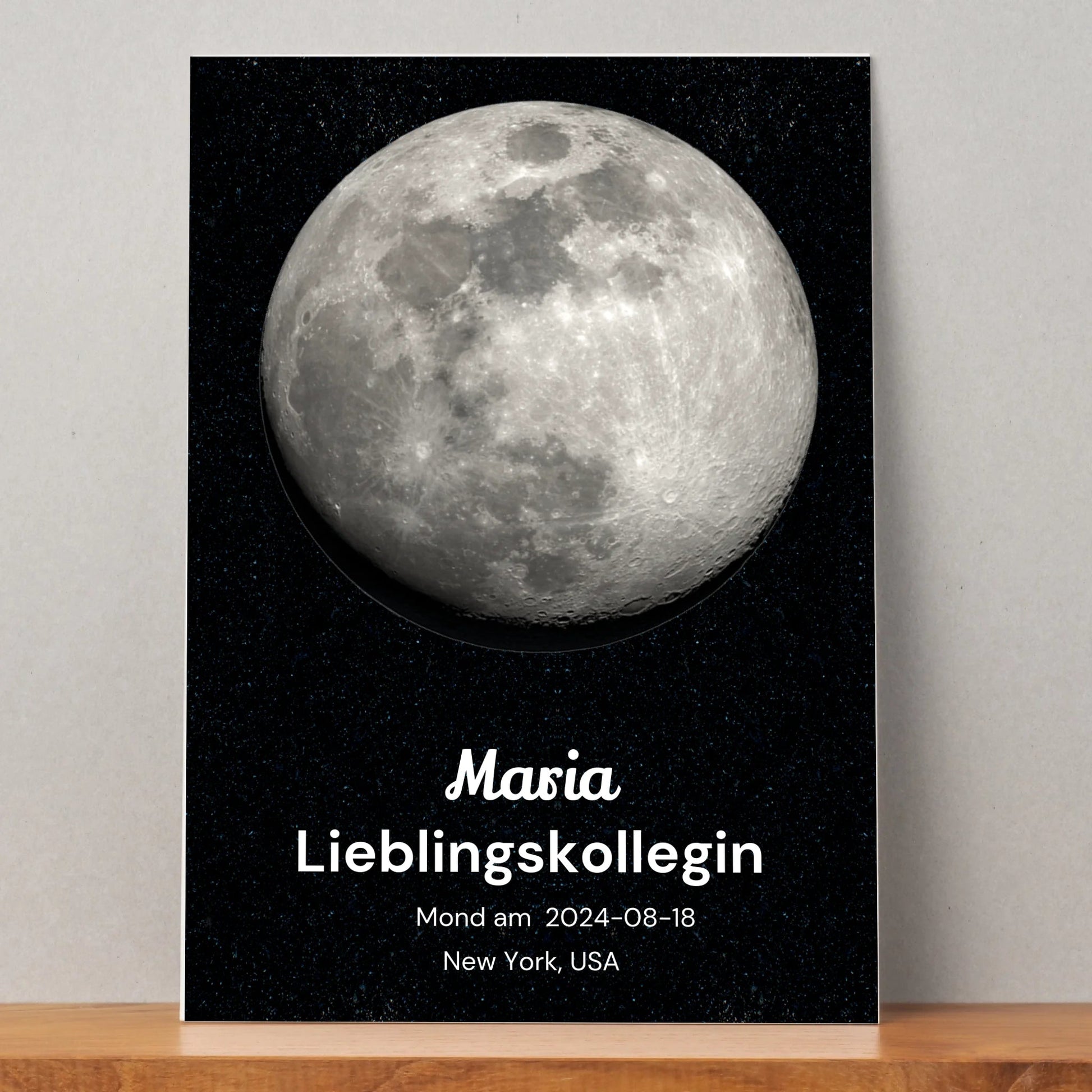 Personalisiertes Geburtstagsgeschenk für Lieblingskollegin Mondposter - Prinolla
