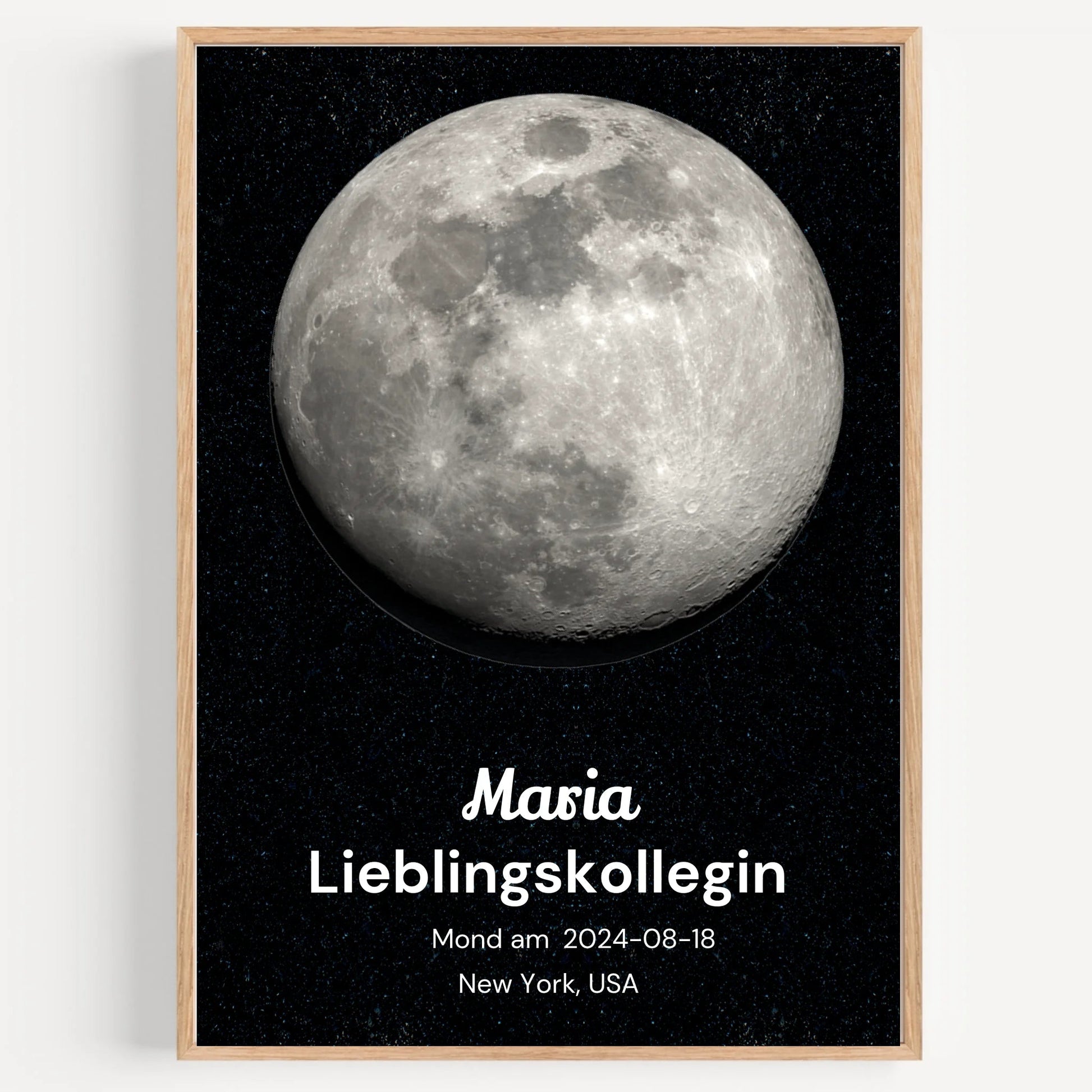 Personalisiertes Geburtstagsgeschenk für Lieblingskollegin Mondposter - Prinolla