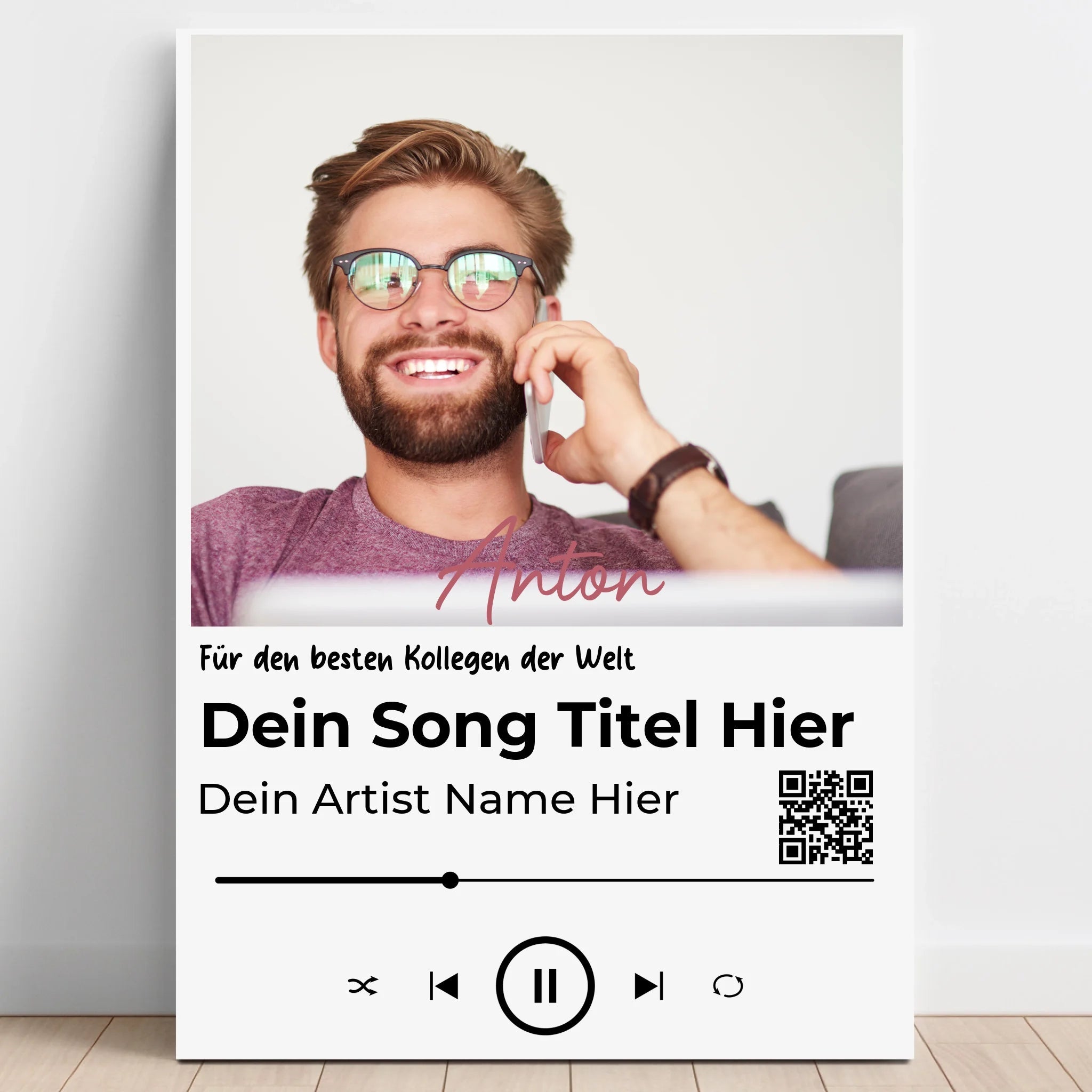 Personalisiertes Geschenk Kollege Musikposter Lieblingssong - Prinolla