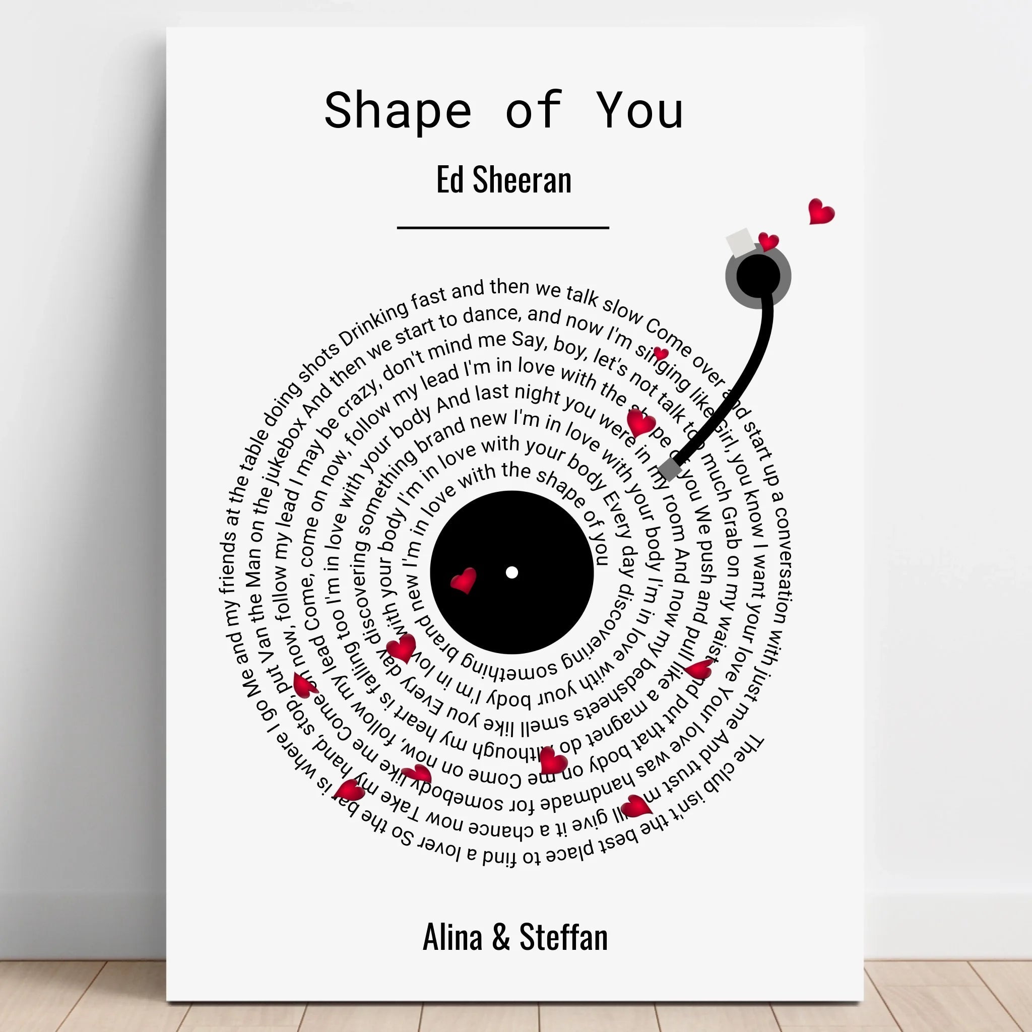 Personalisiertes Hochzeitsgeschenk Musikposter gestalten - Prinolla