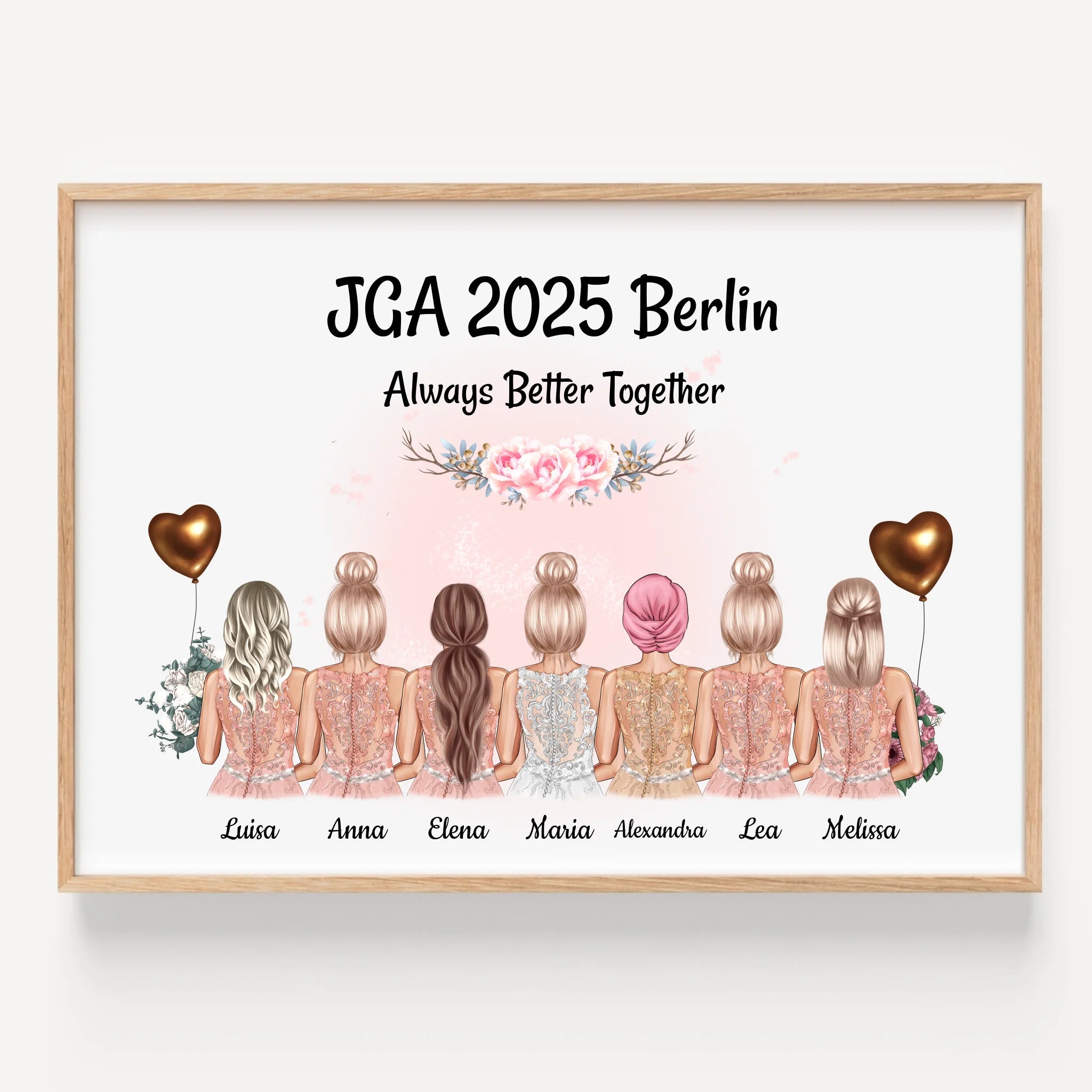 Personalisiertes JGA Geschenk Bild 7 Personen gestalten - Prinolla