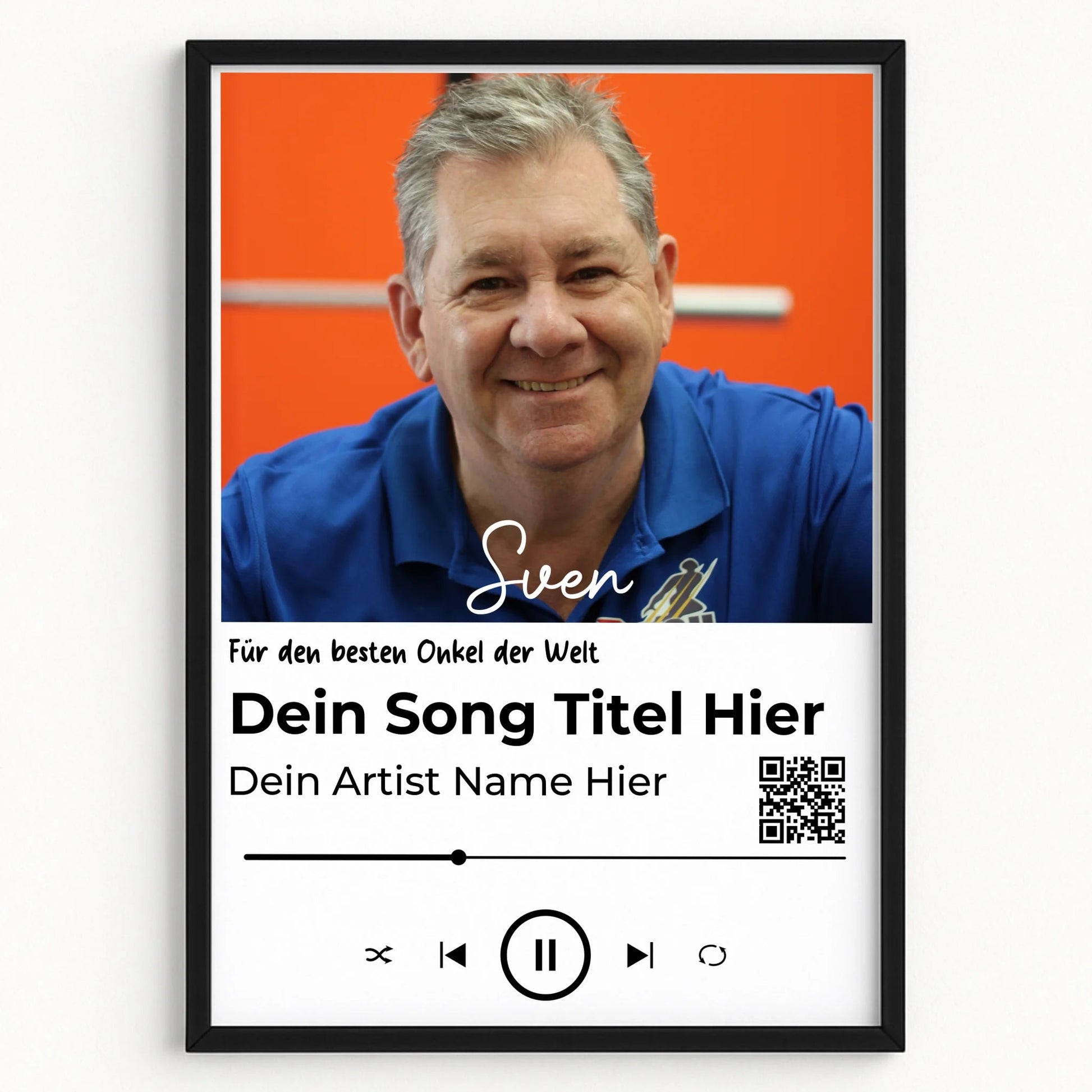 Personalisiertes Musikposter Geschenk für Onkel mit Foto - Prinolla