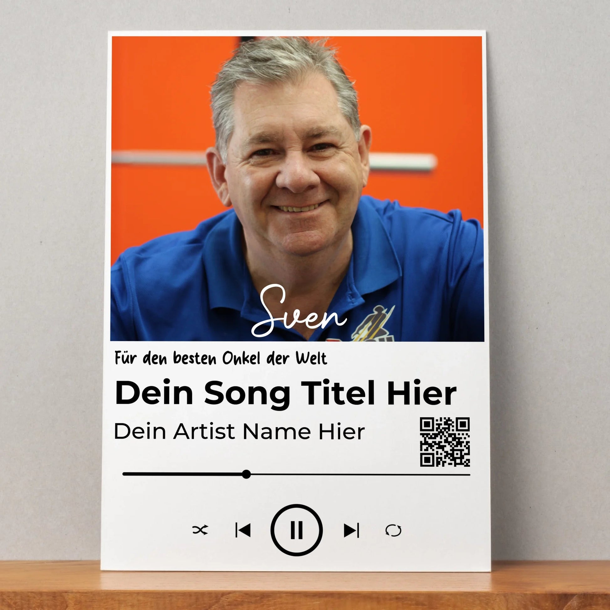 Personalisiertes Musikposter Geschenk für Onkel mit Foto - Prinolla