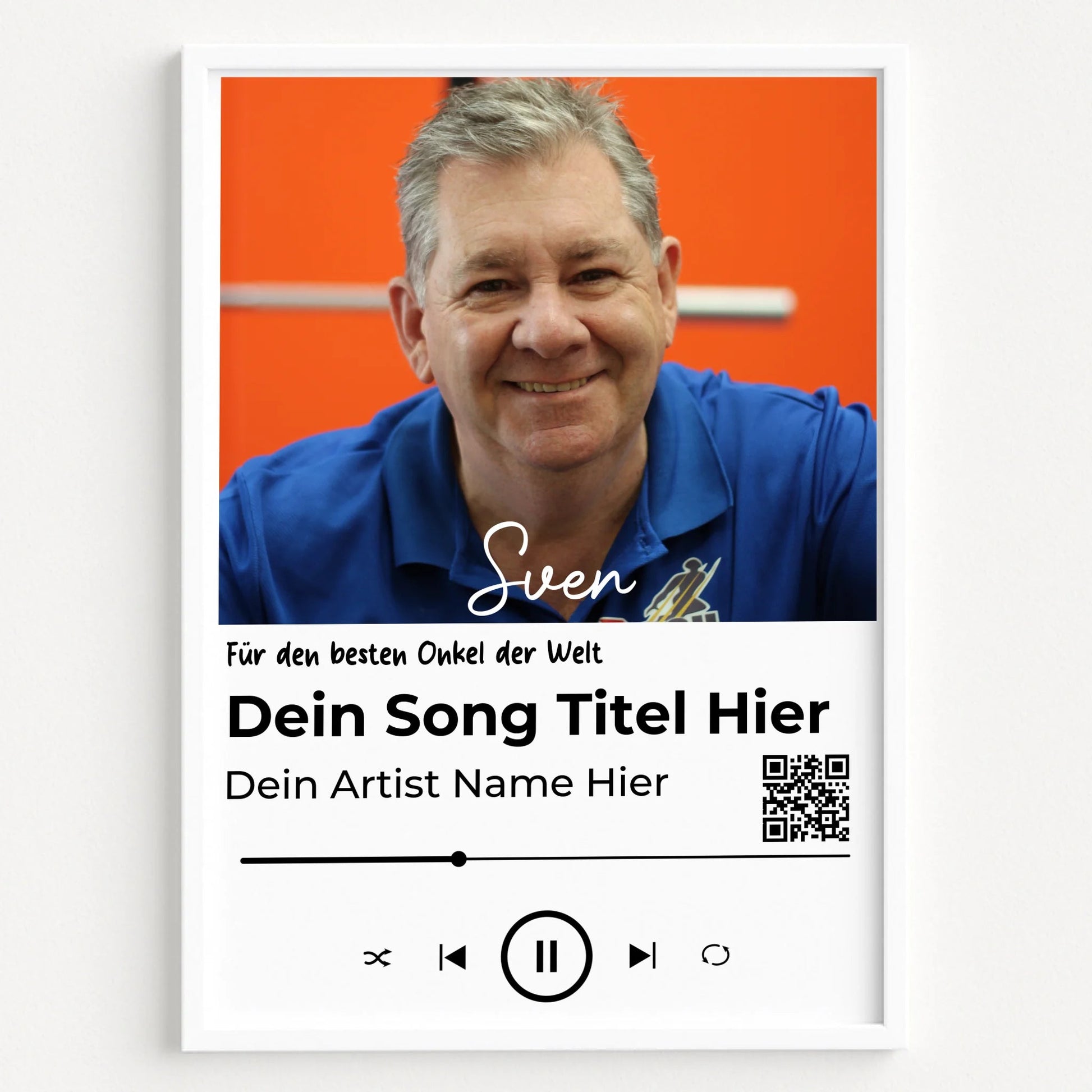 Personalisiertes Musikposter Geschenk für Onkel mit Foto - Prinolla