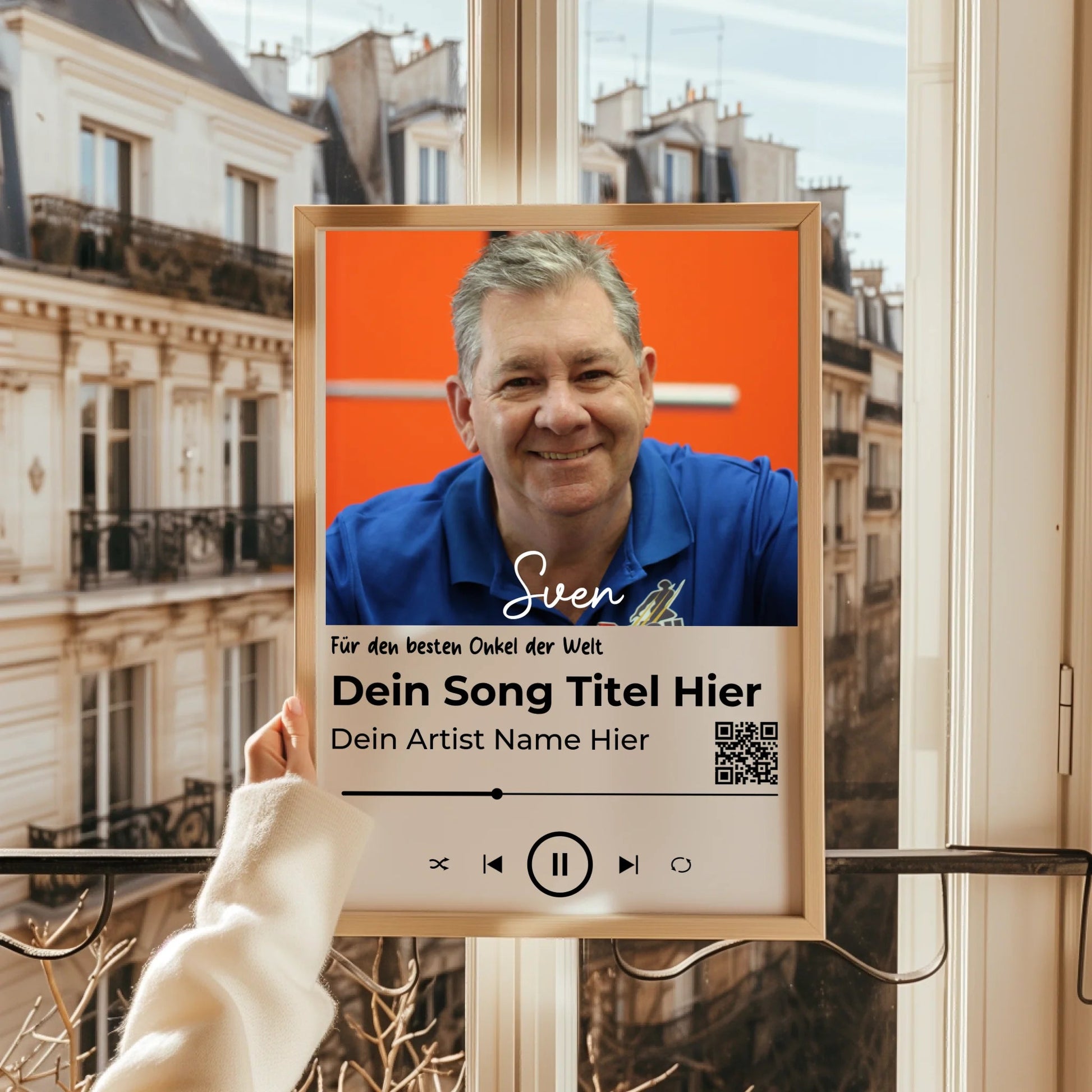 Personalisiertes Musikposter Geschenk für Onkel mit Foto - Prinolla