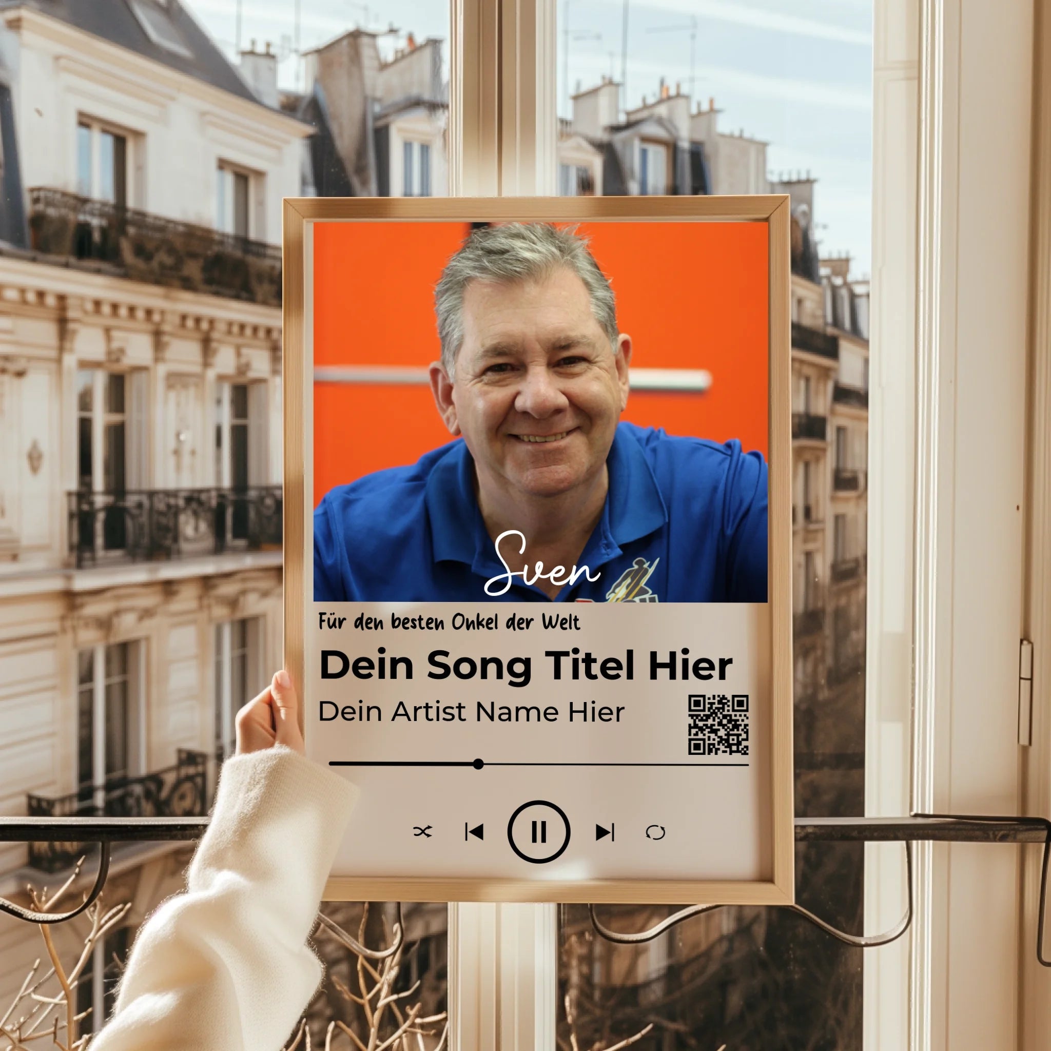 Personalisiertes Musikposter Geschenk für Onkel mit Foto - Prinolla