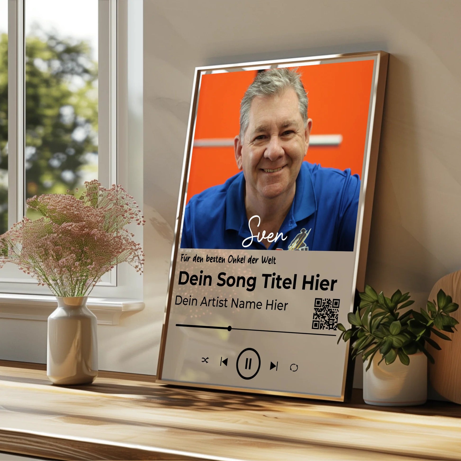 Personalisiertes Musikposter Geschenk für Onkel mit Foto - Prinolla