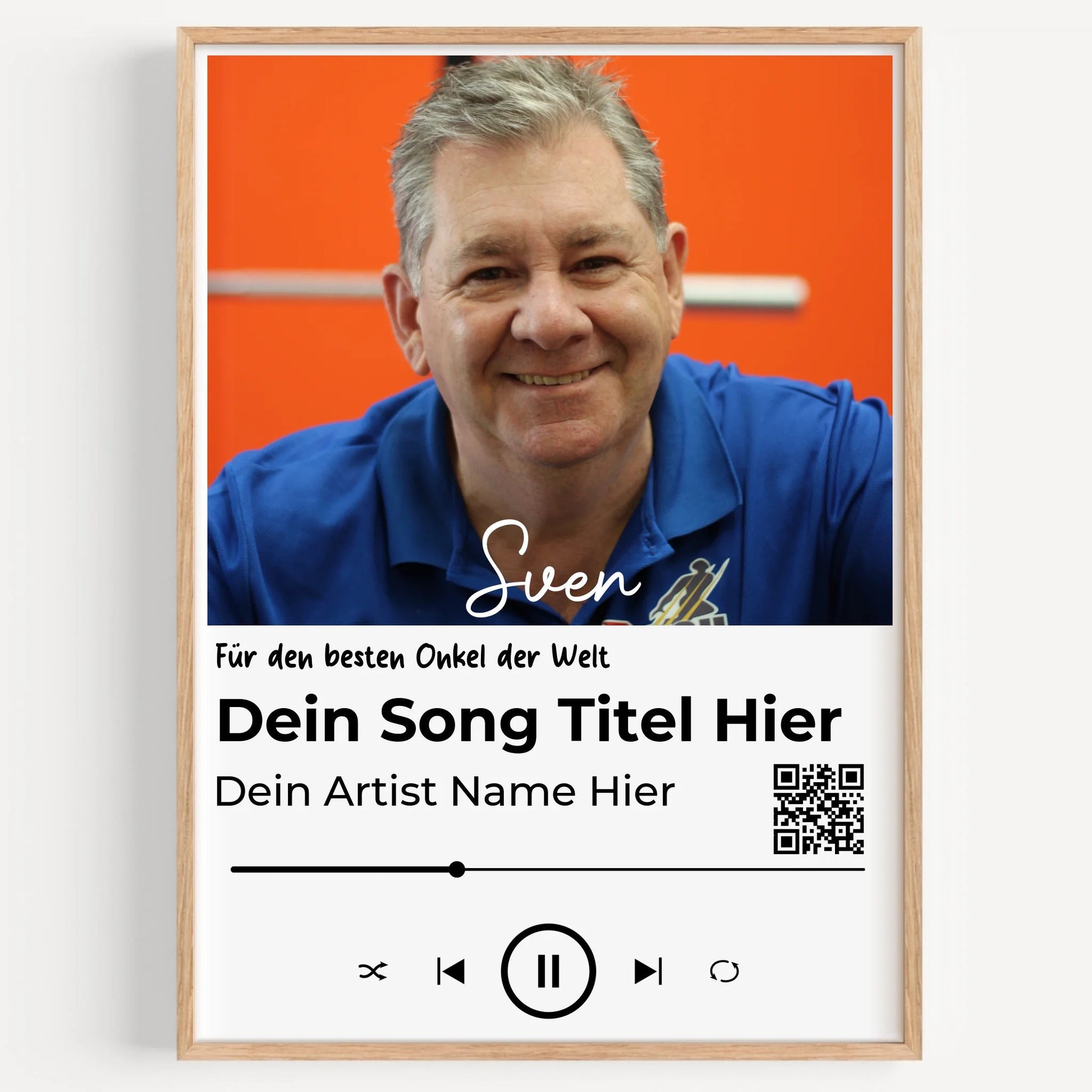 Personalisiertes Musikposter Geschenk für Onkel mit Foto - Prinolla