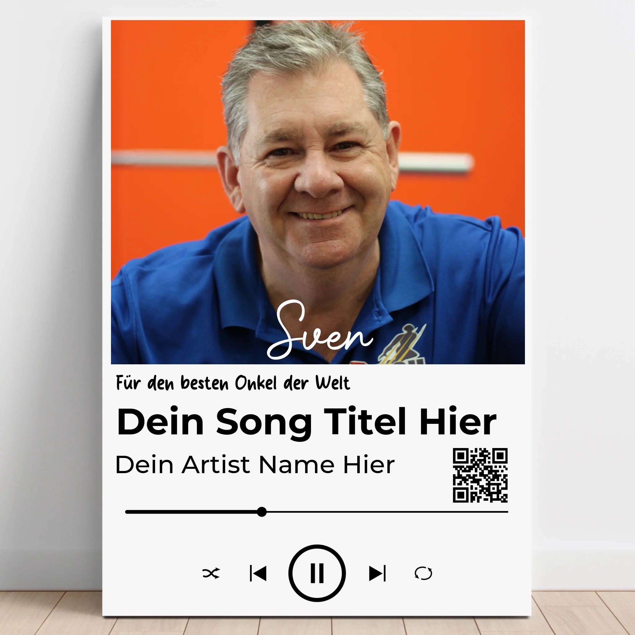 Personalisiertes Musikposter Geschenk für Onkel mit Foto - Prinolla